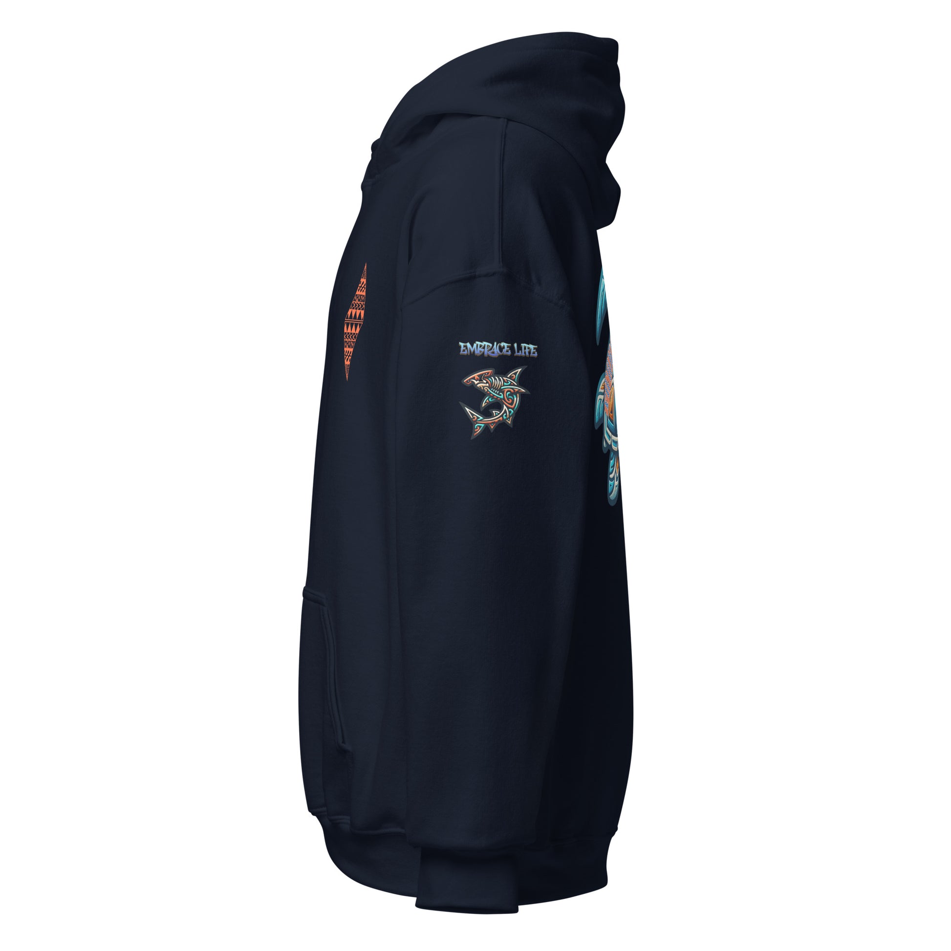 Tribal Sea Turtle Hoodie Pullover Hoodie Pa'akai & Kukui