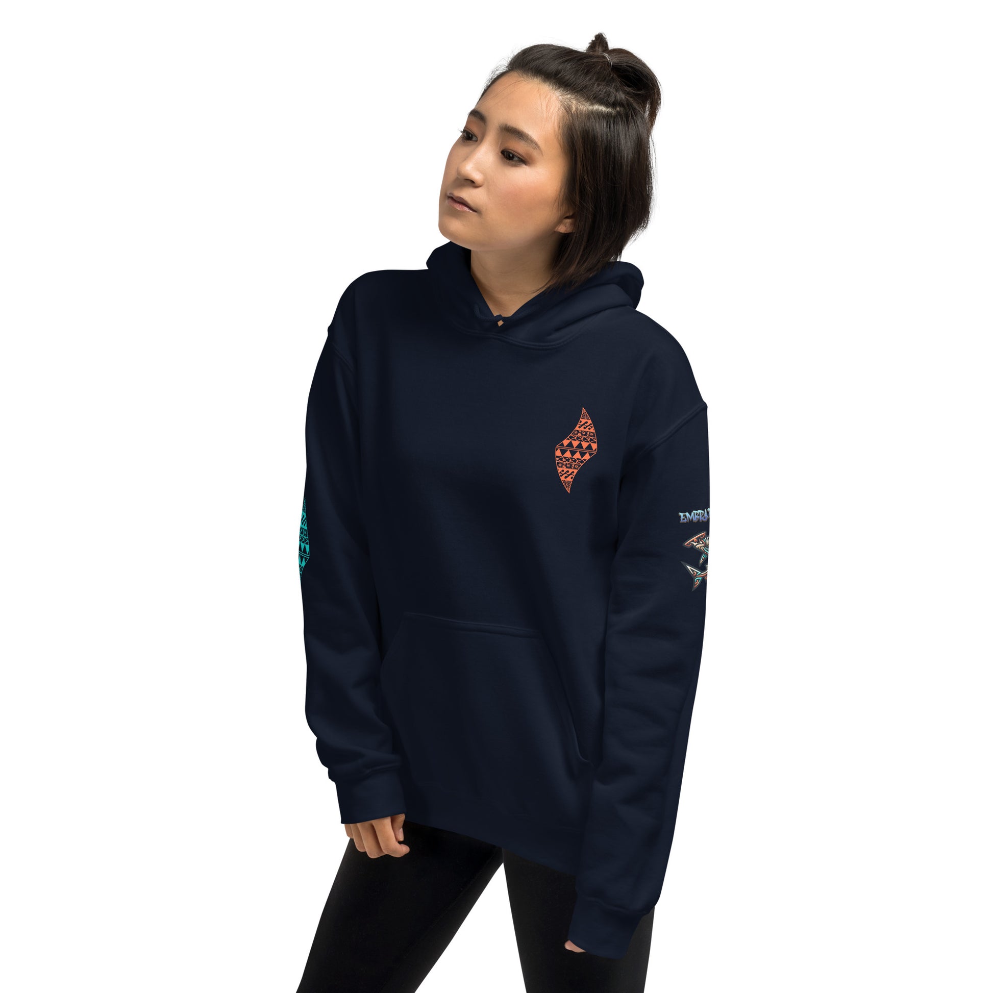 Tribal Sea Turtle Hoodie Pullover Hoodie Pa'akai & Kukui