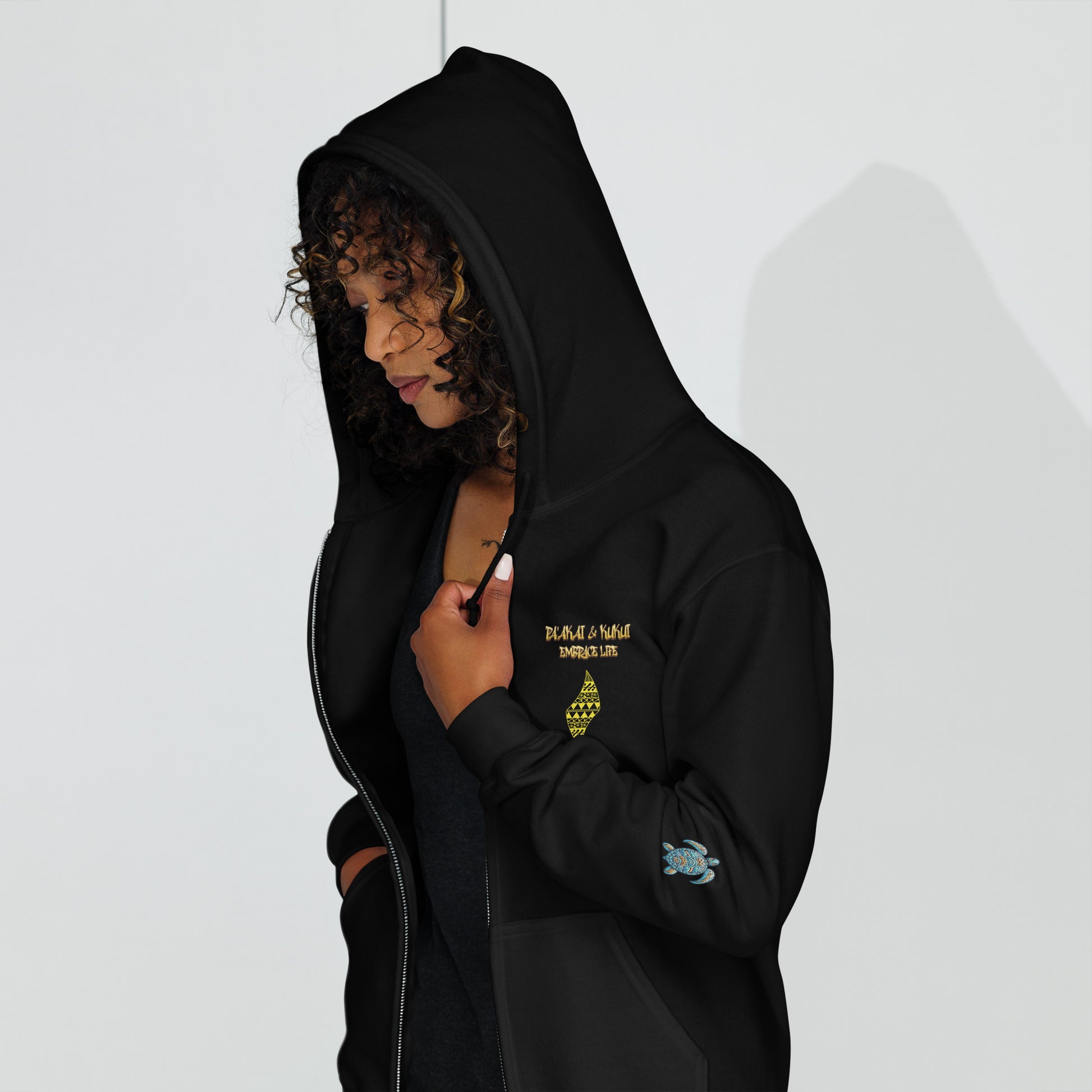 Blue Waves Unisex heavy blend zip hoodie Zip Up Hoodie Pa'akai & Kukui