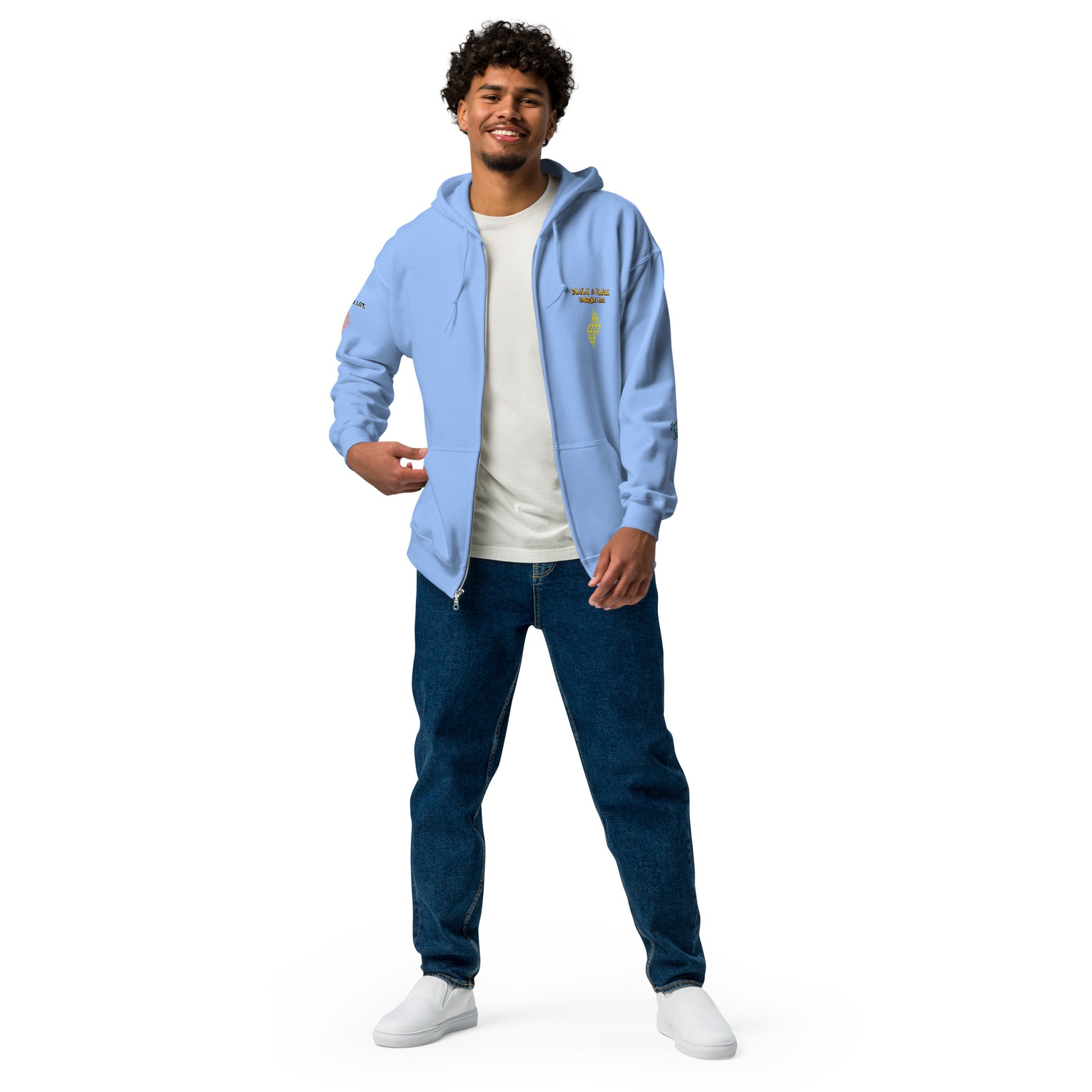 Blue Waves Unisex heavy blend zip hoodie Zip Up Hoodie Pa'akai & Kukui Carolina Blue S