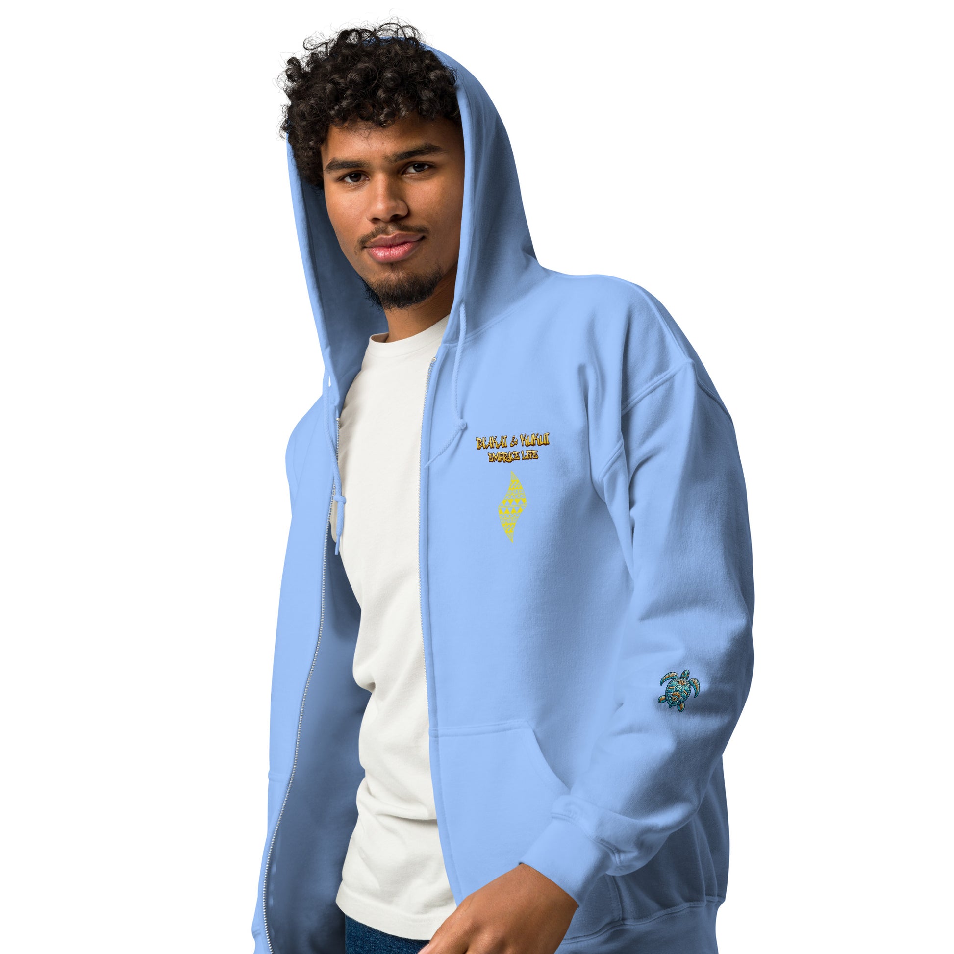 Blue Waves Unisex heavy blend zip hoodie Zip Up Hoodie Pa'akai & Kukui
