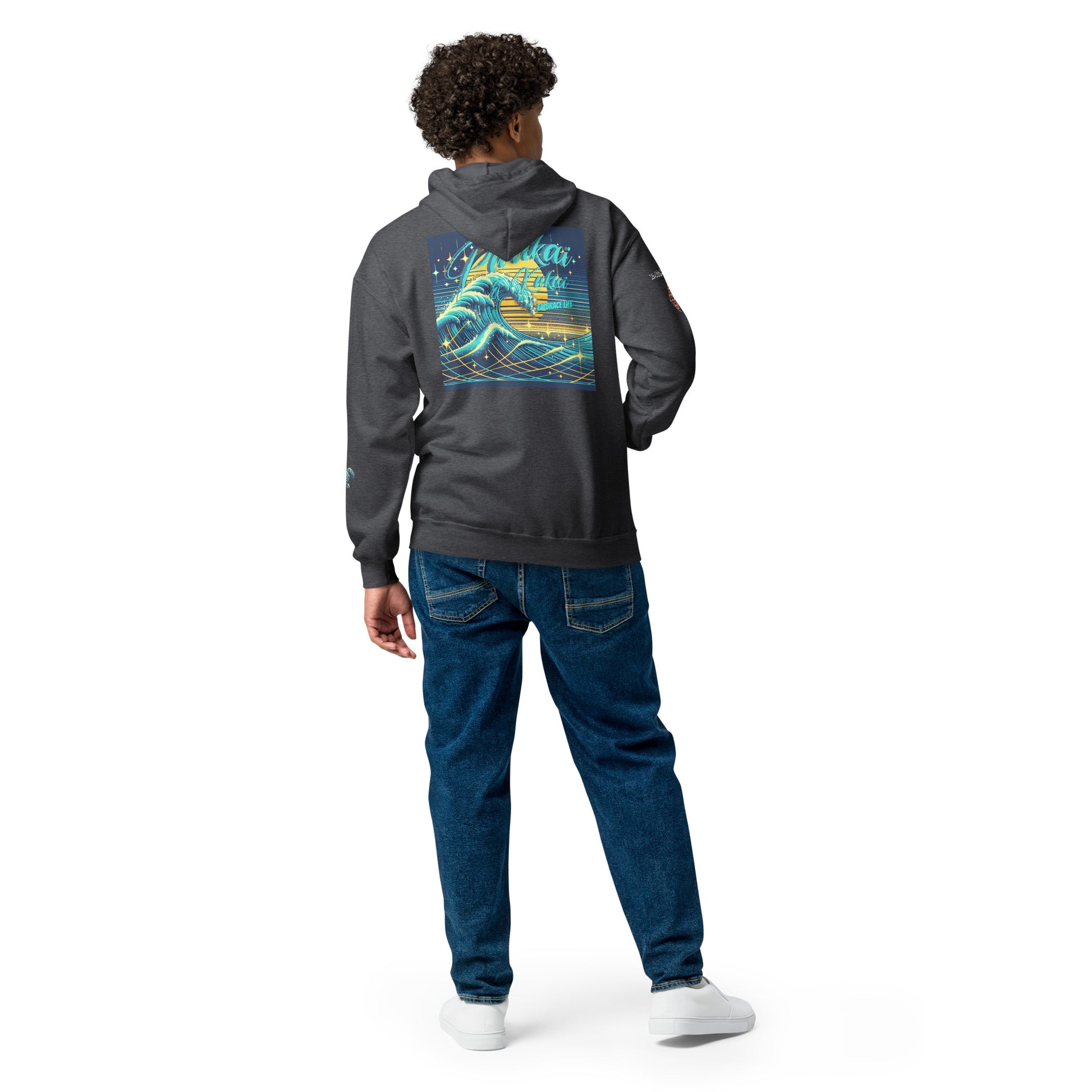 Blue Waves Unisex heavy blend zip hoodie Zip Up Hoodie Pa'akai & Kukui