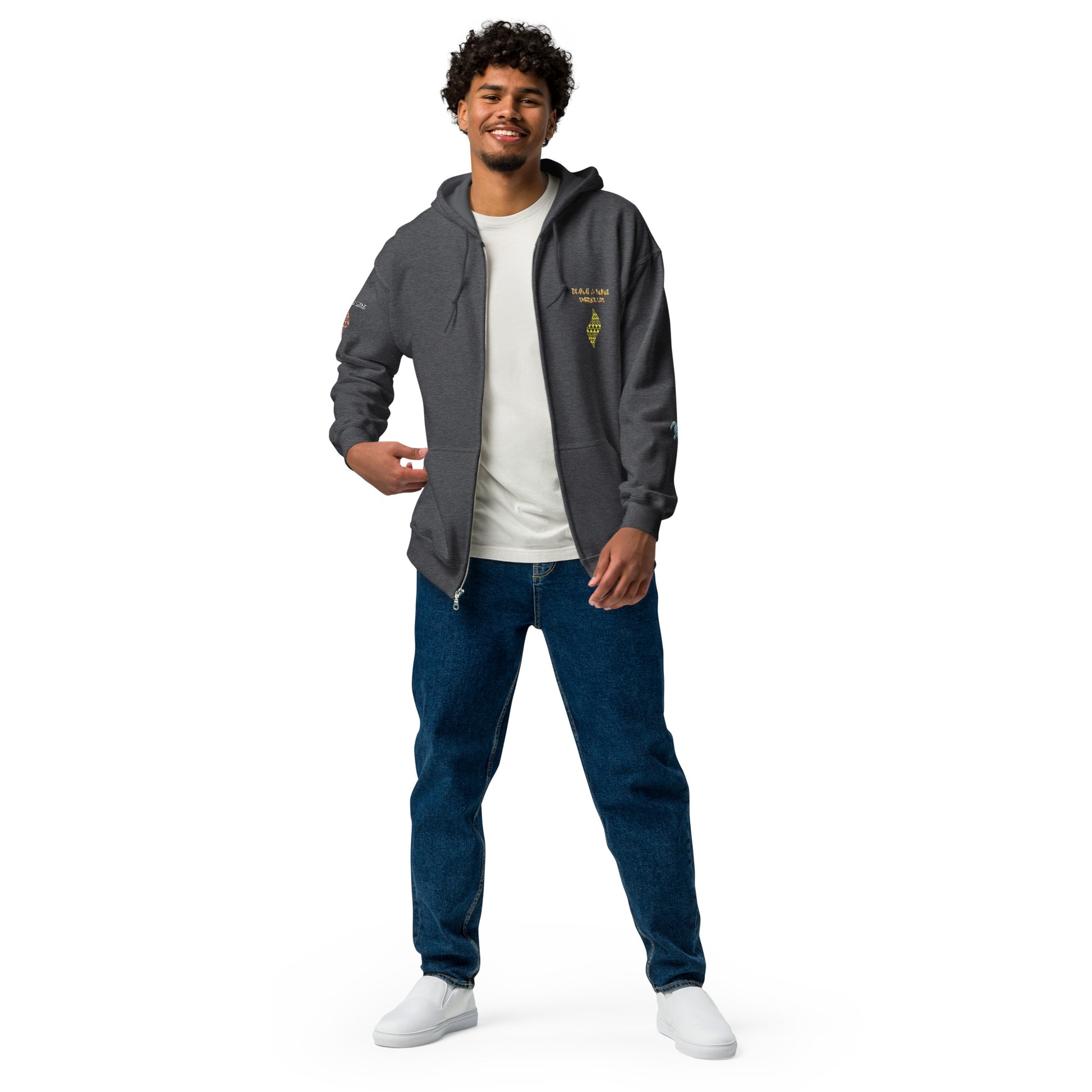 Blue Waves Unisex heavy blend zip hoodie Zip Up Hoodie Pa'akai & Kukui Dark Heather S
