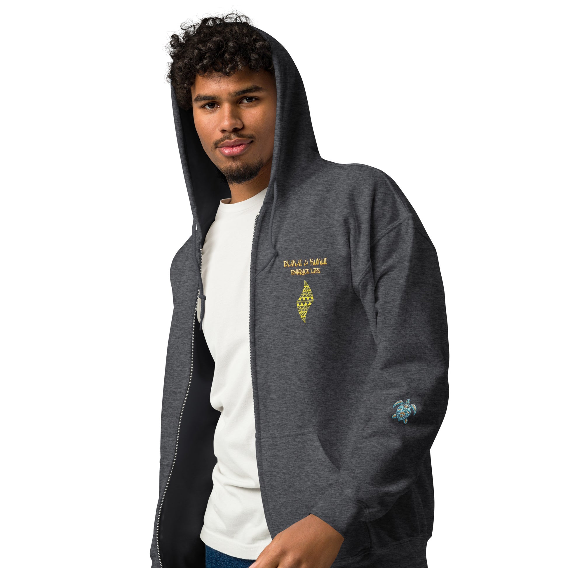 Blue Waves Unisex heavy blend zip hoodie Zip Up Hoodie Pa'akai & Kukui