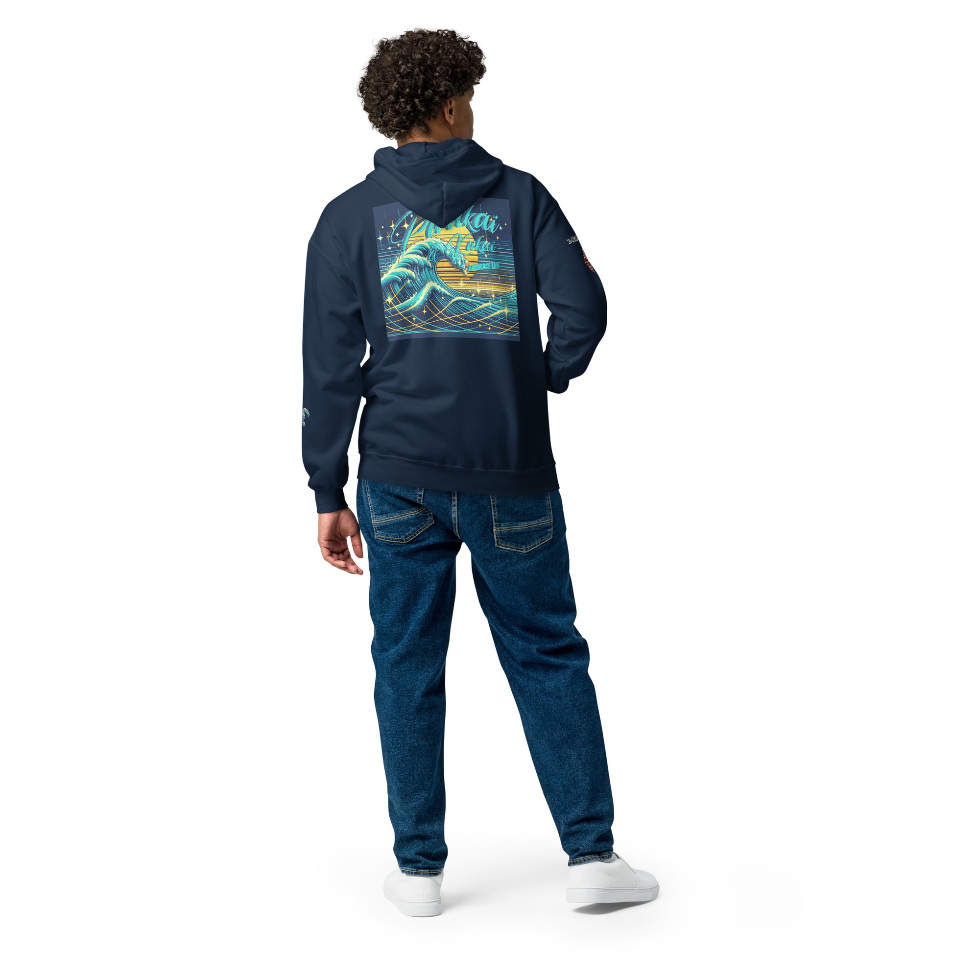 Blue Waves Unisex heavy blend zip hoodie Zip Up Hoodie Pa'akai & Kukui