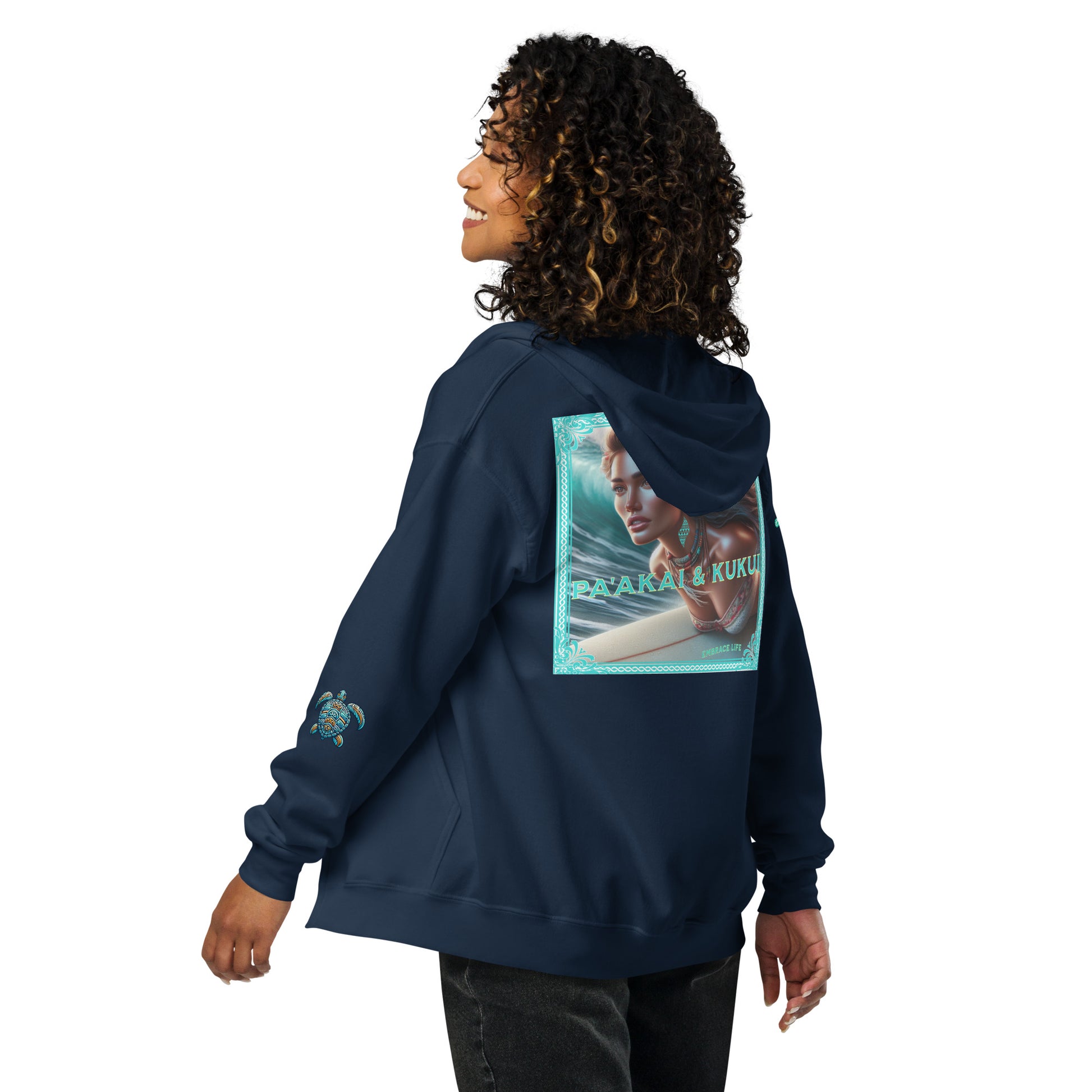 Hawaiian Surfer Chic Unisex heavy blend zip hoodie Zip Up Hoodie Pa'akai & Kukui