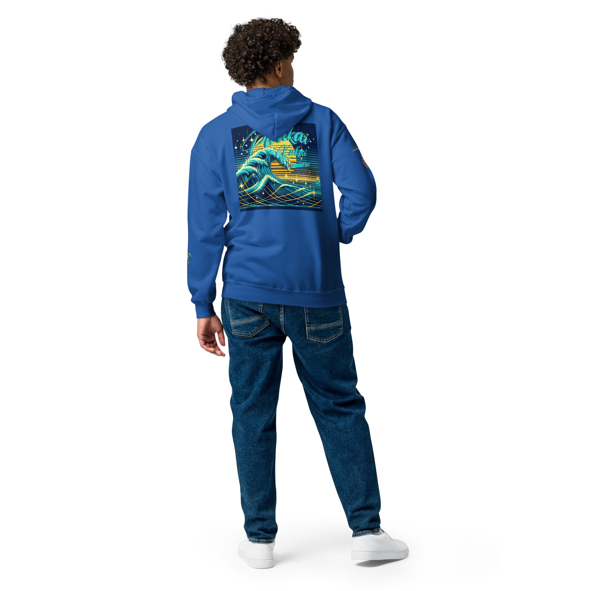 Blue Waves Unisex heavy blend zip hoodie Zip Up Hoodie Pa'akai & Kukui