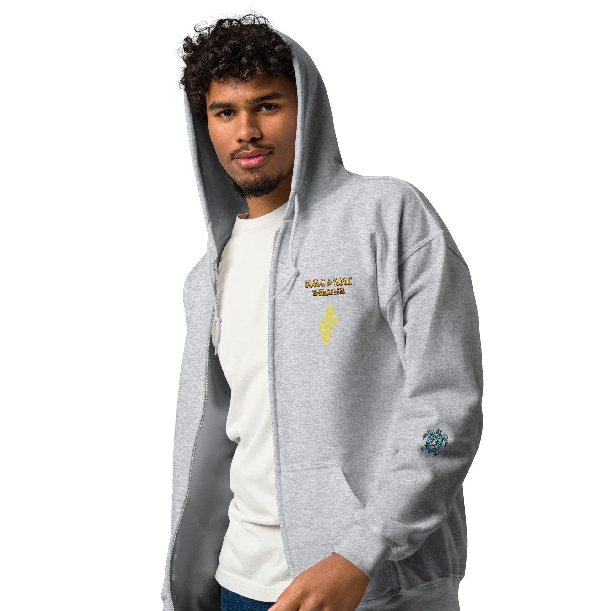 Blue Waves Unisex heavy blend zip hoodie Zip Up Hoodie Pa'akai & Kukui