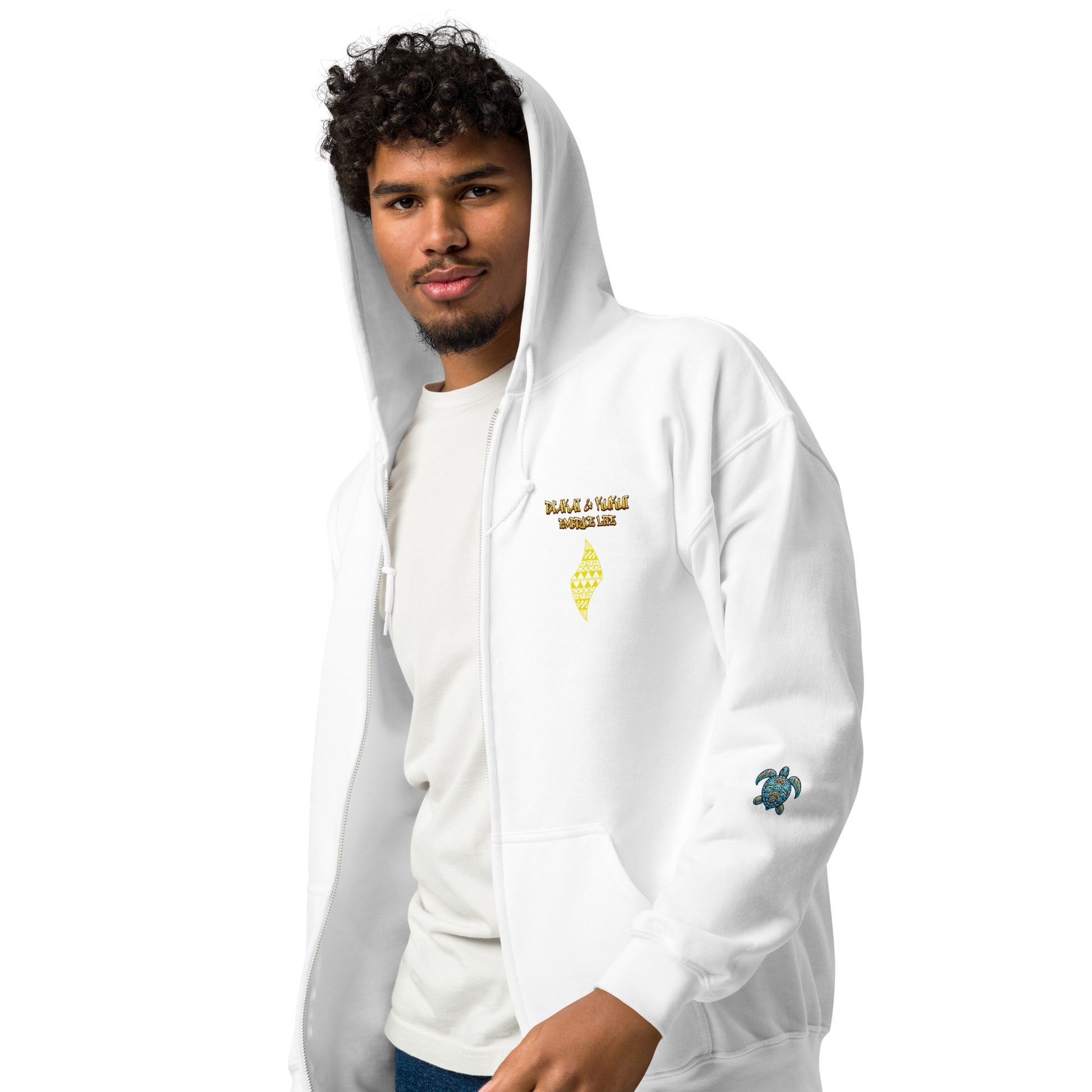 Blue Waves Unisex heavy blend zip hoodie Zip Up Hoodie Pa'akai & Kukui