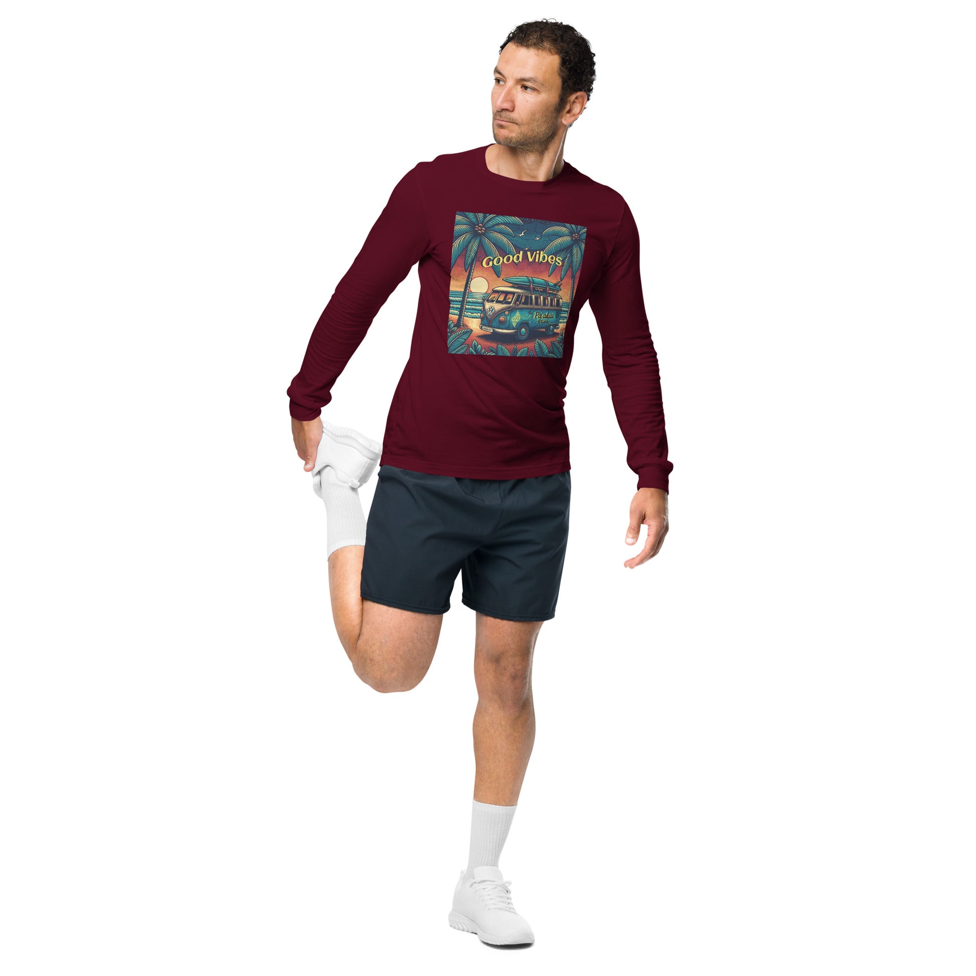 VW Good Vibes Long Sleeve Tee Long Sleeve T-shirt Pa'akai & Kukui Maroon XS