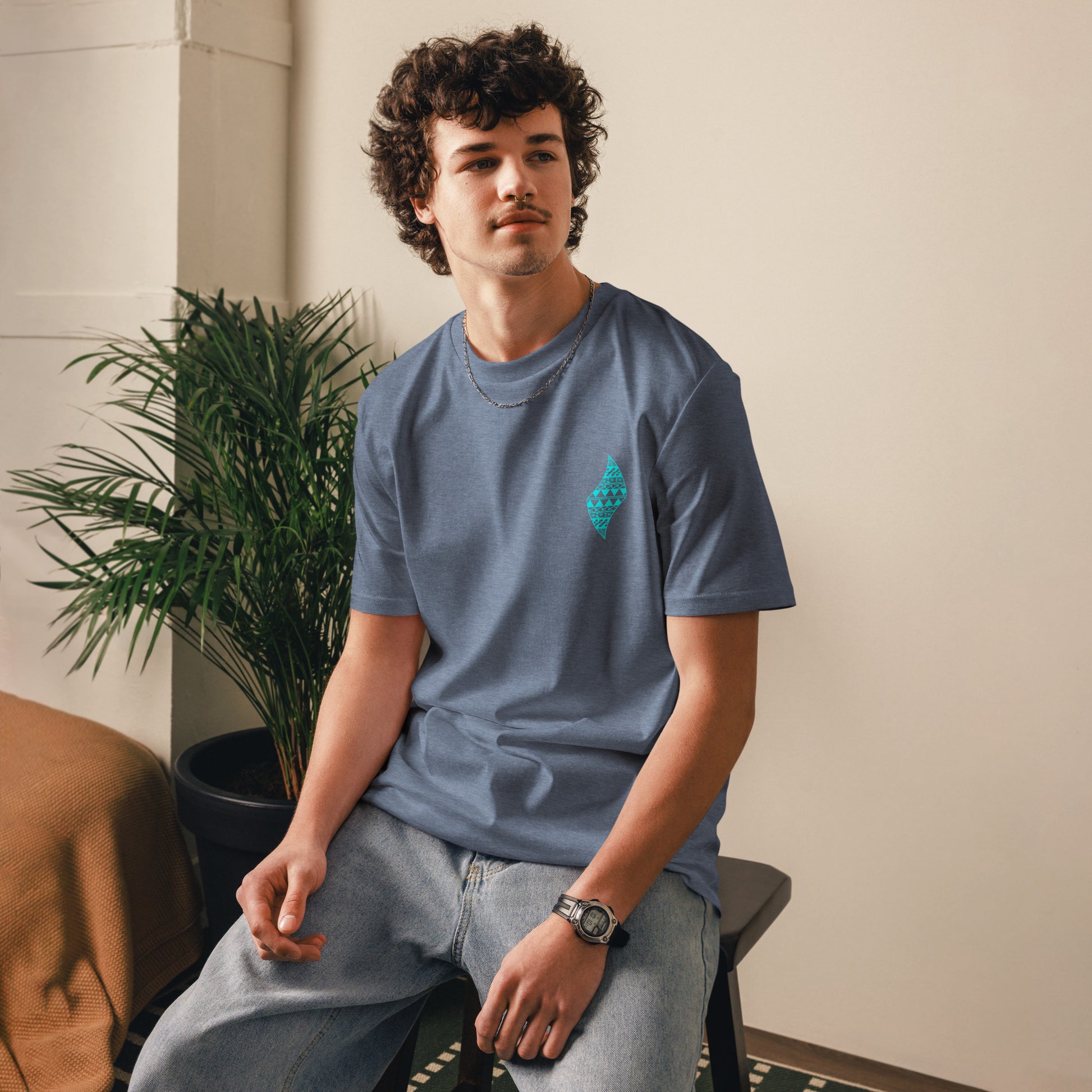 Pa'akai & Kukui Logo - Unisex organic cotton t-shirt T-shirt Pa'akai & Kukui Dark Heather Blue S