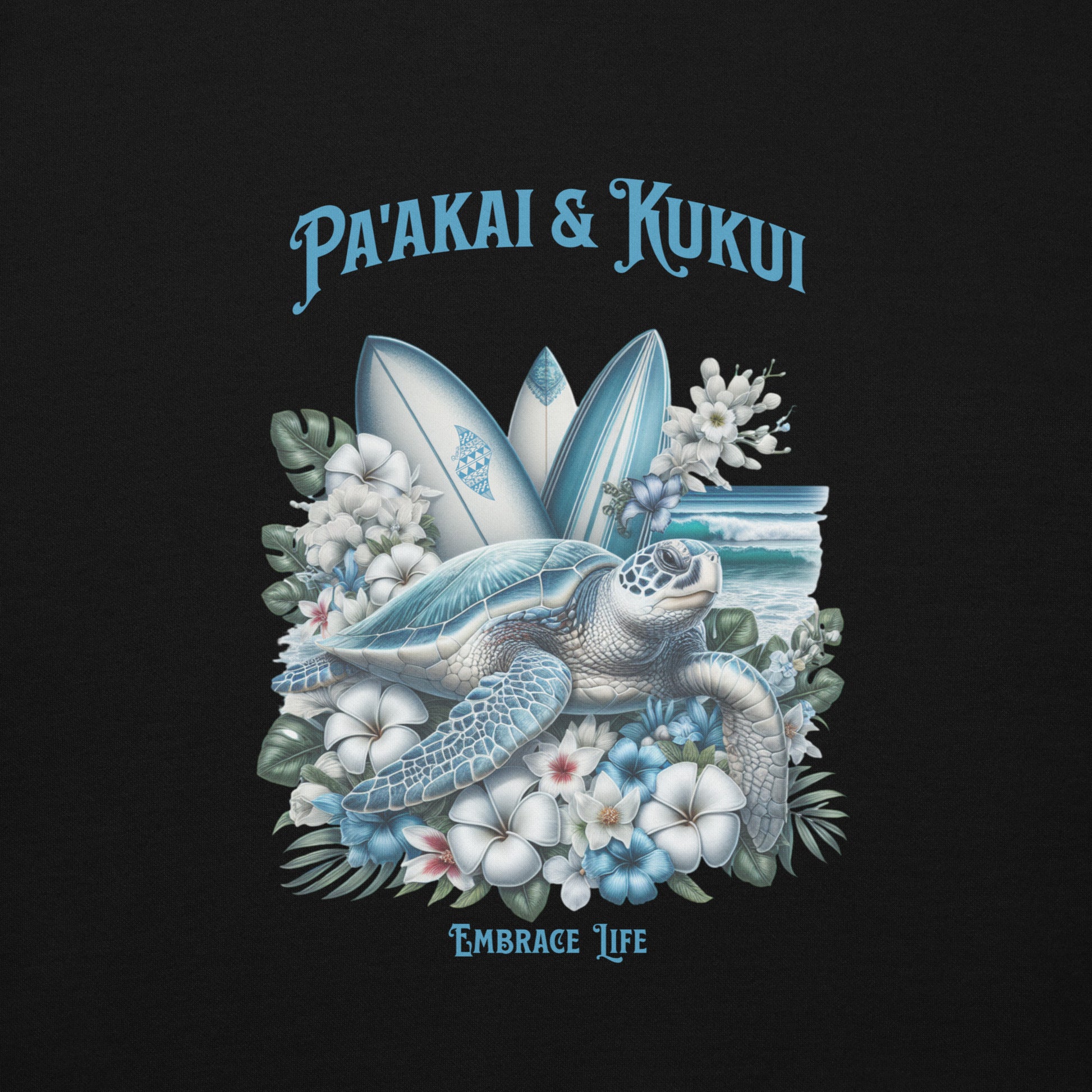 Blue Sea Turtle Hoodie Pullover Hoodie Pa'akai & Kukui