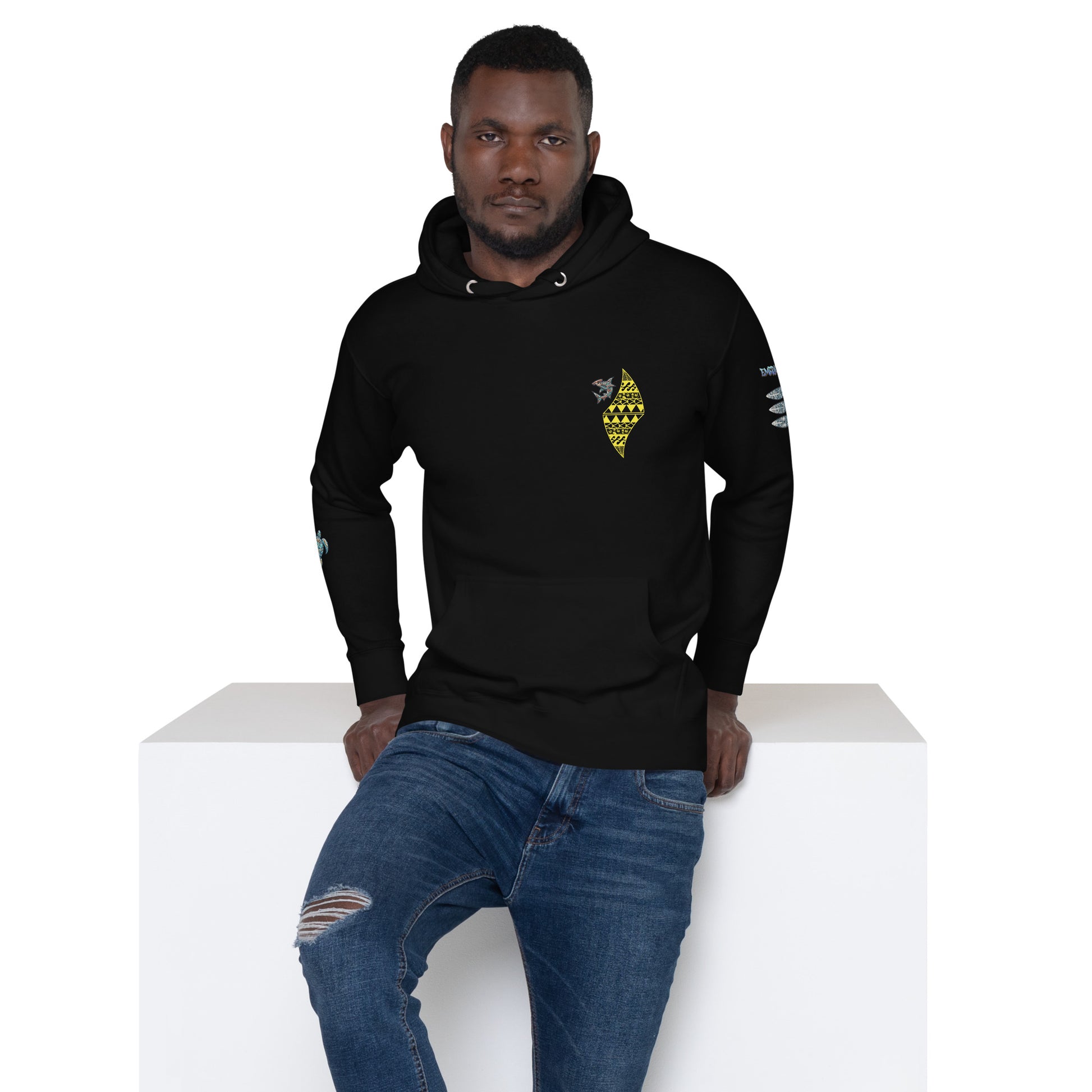 Blue Waves Unisex Hoodie Pullover Hoodie Pa'akai & Kukui