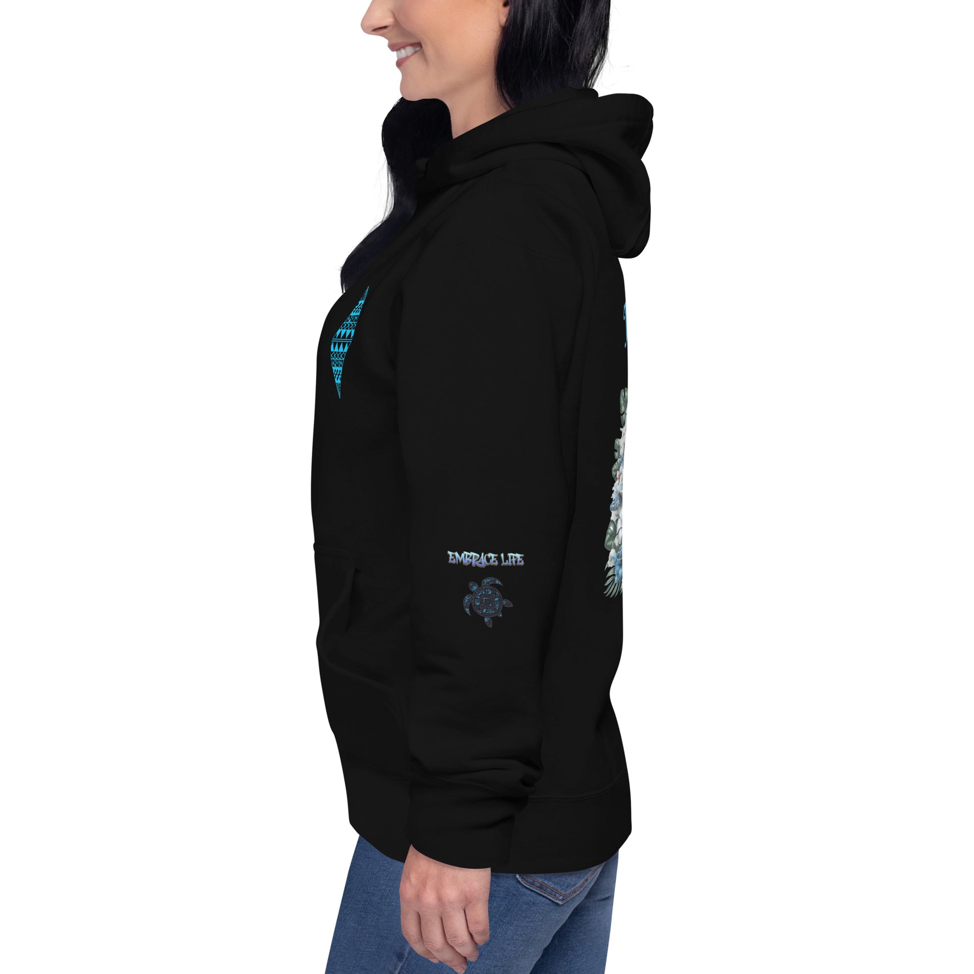 Blue Sea Turtle Hoodie Pullover Hoodie Pa'akai & Kukui