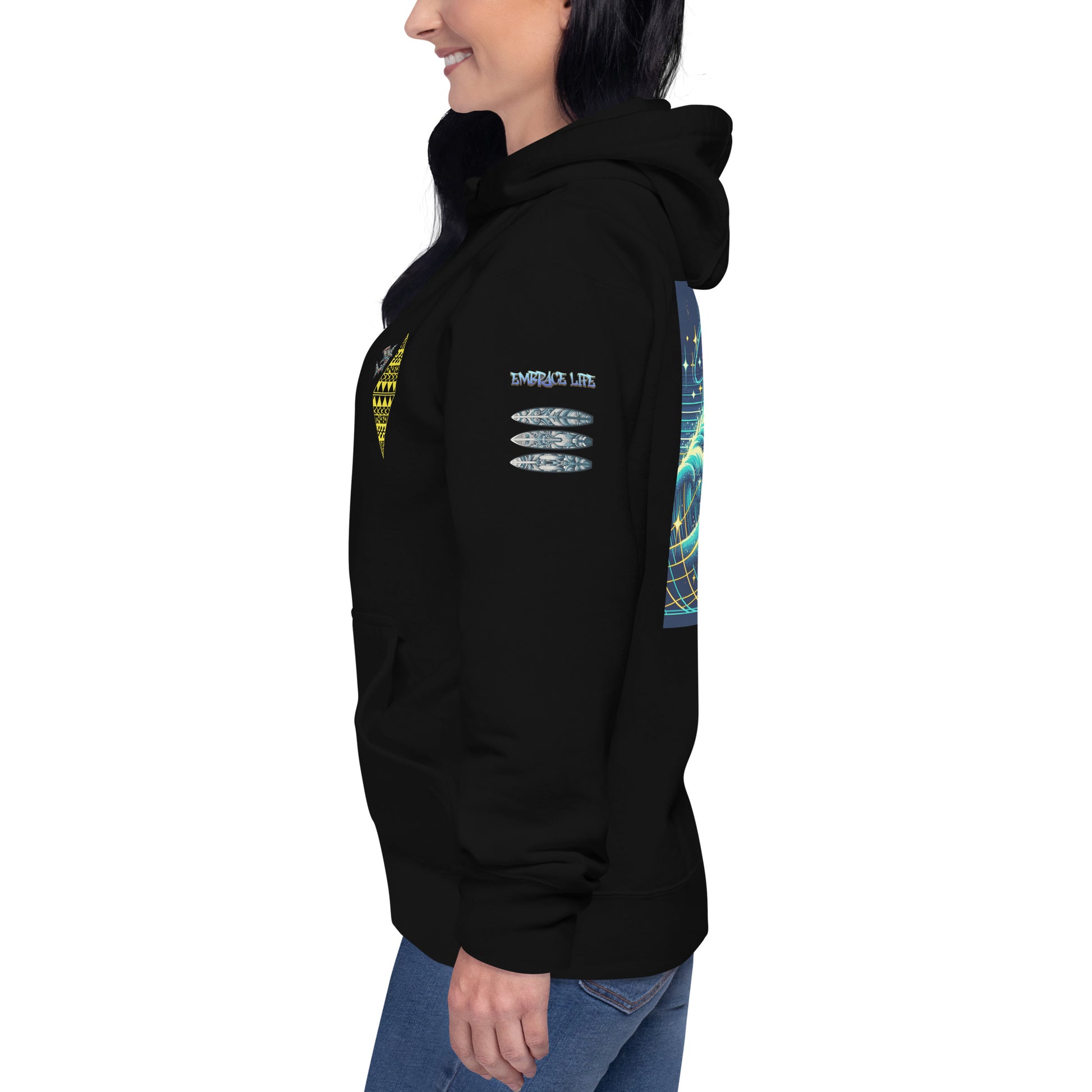 Blue Waves Unisex Hoodie Pullover Hoodie Pa'akai & Kukui