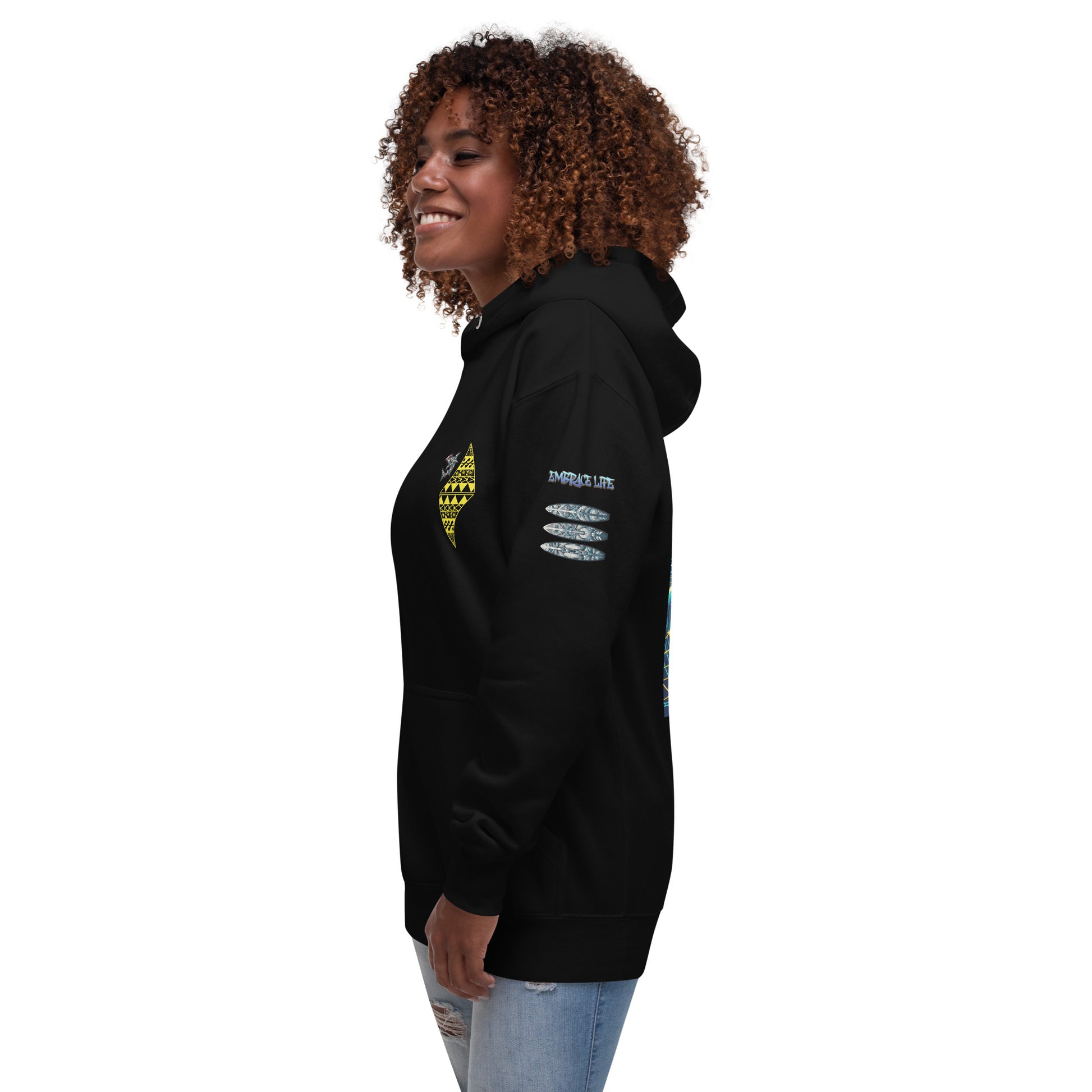 Blue Waves Unisex Hoodie Pullover Hoodie Pa'akai & Kukui