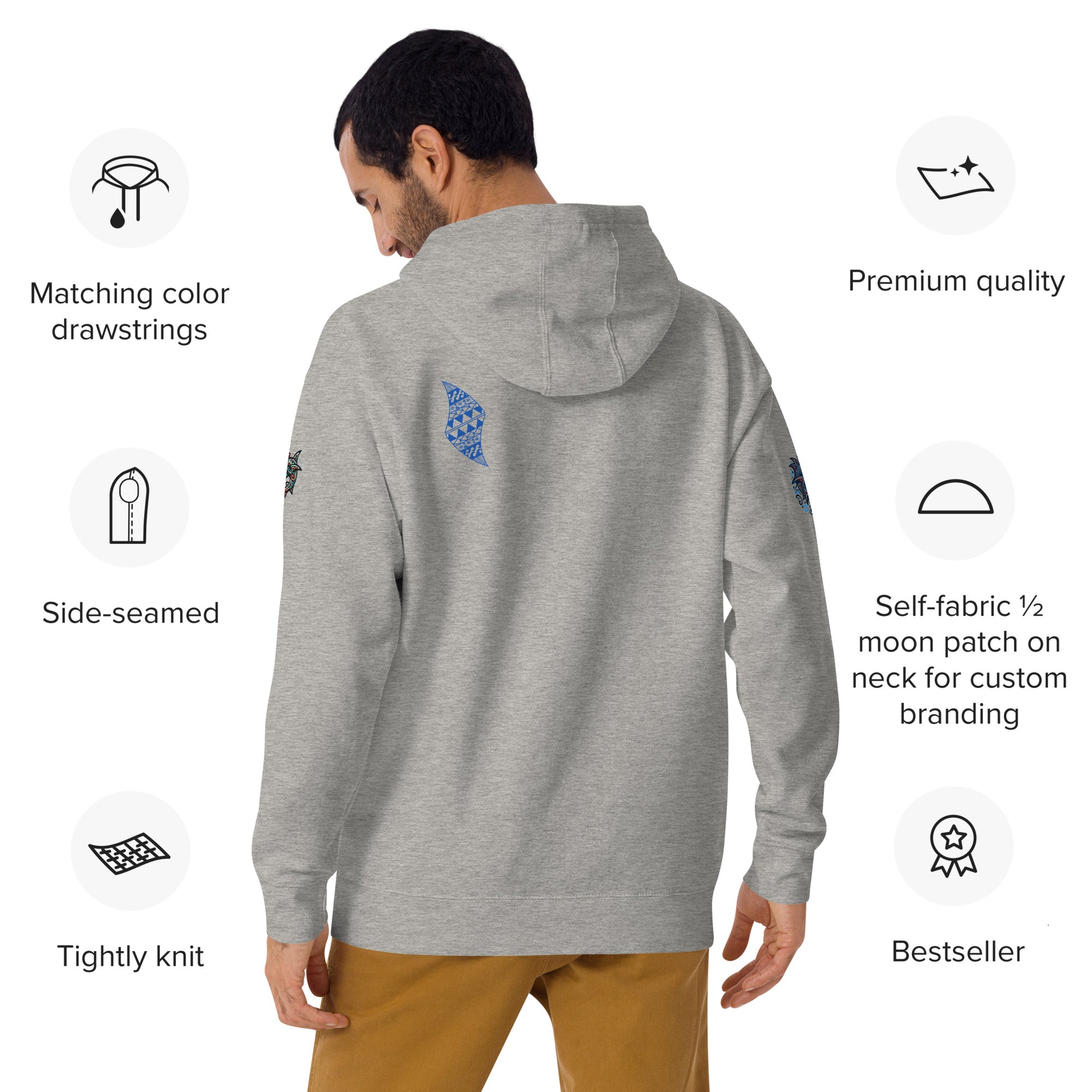 Tribal Shark Unisex Hoodie Pullover Hoodie Pa'akai & Kukui