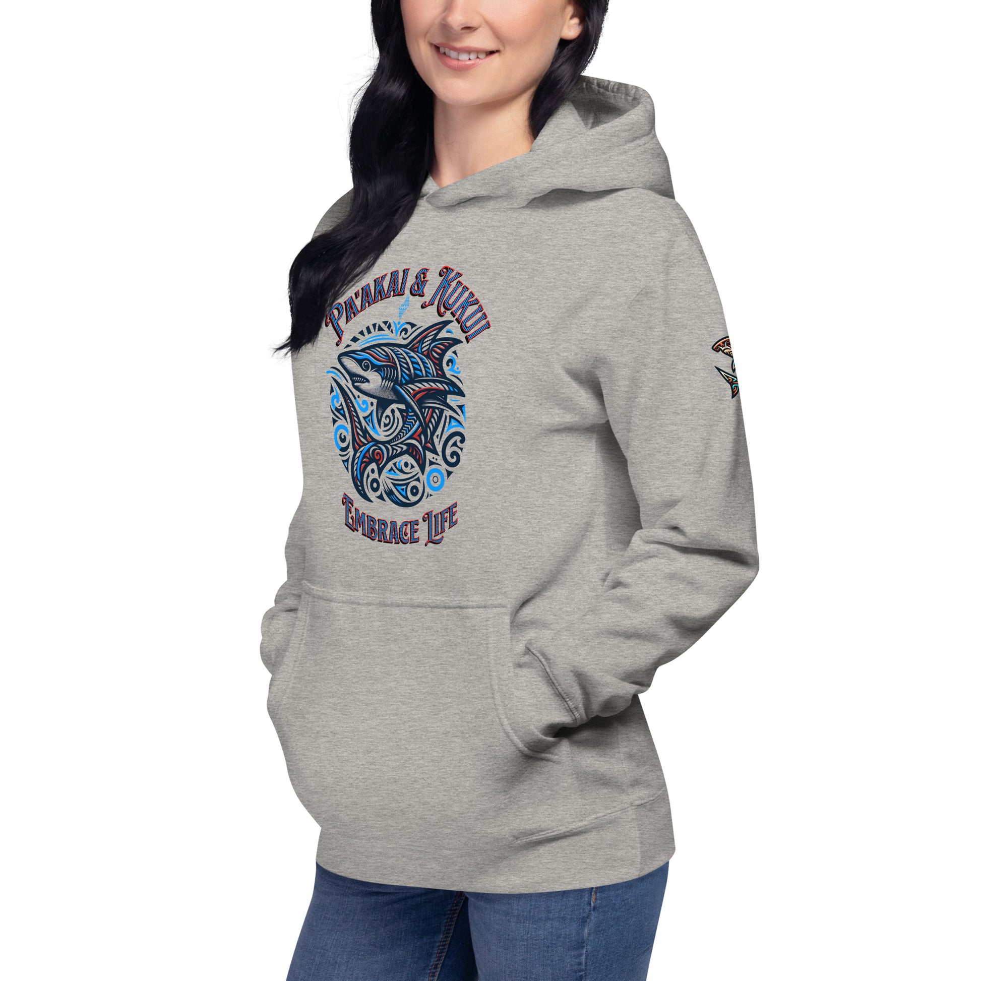 Tribal Shark Unisex Hoodie Pullover Hoodie Pa'akai & Kukui