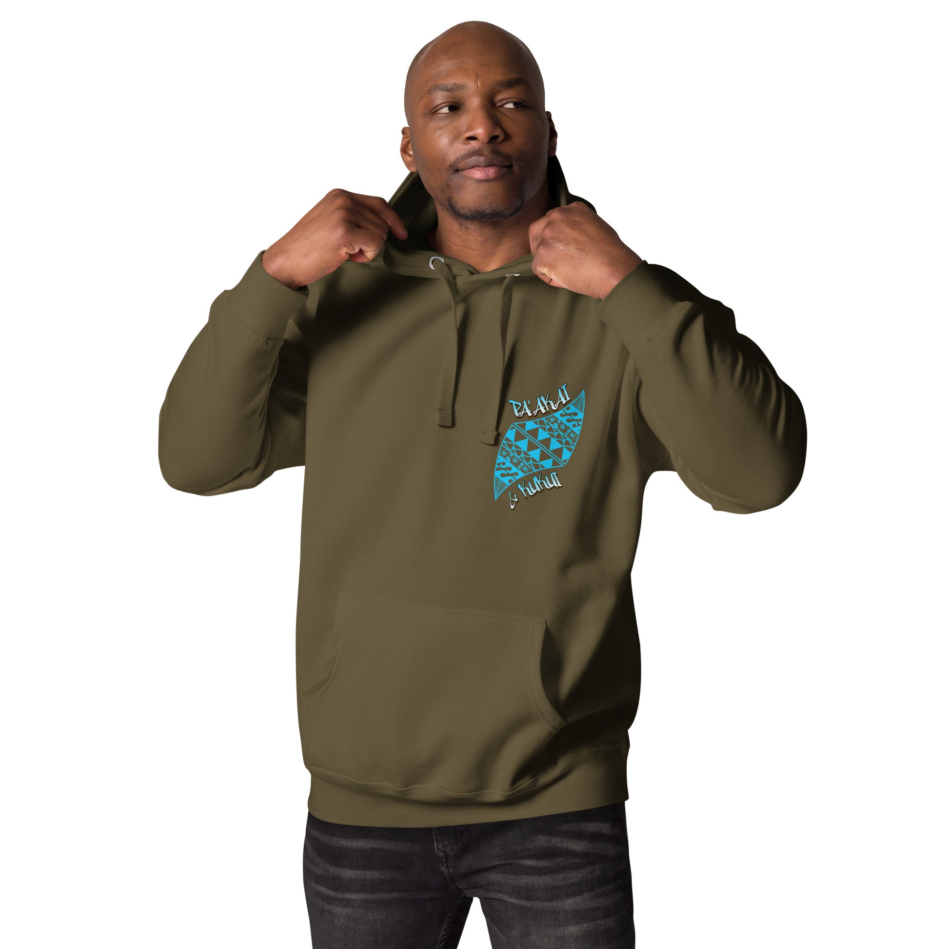 Tribal Sea Turtle Unisex Hoodie Pullover Hoodie Pa'akai & Kukui Military Green S