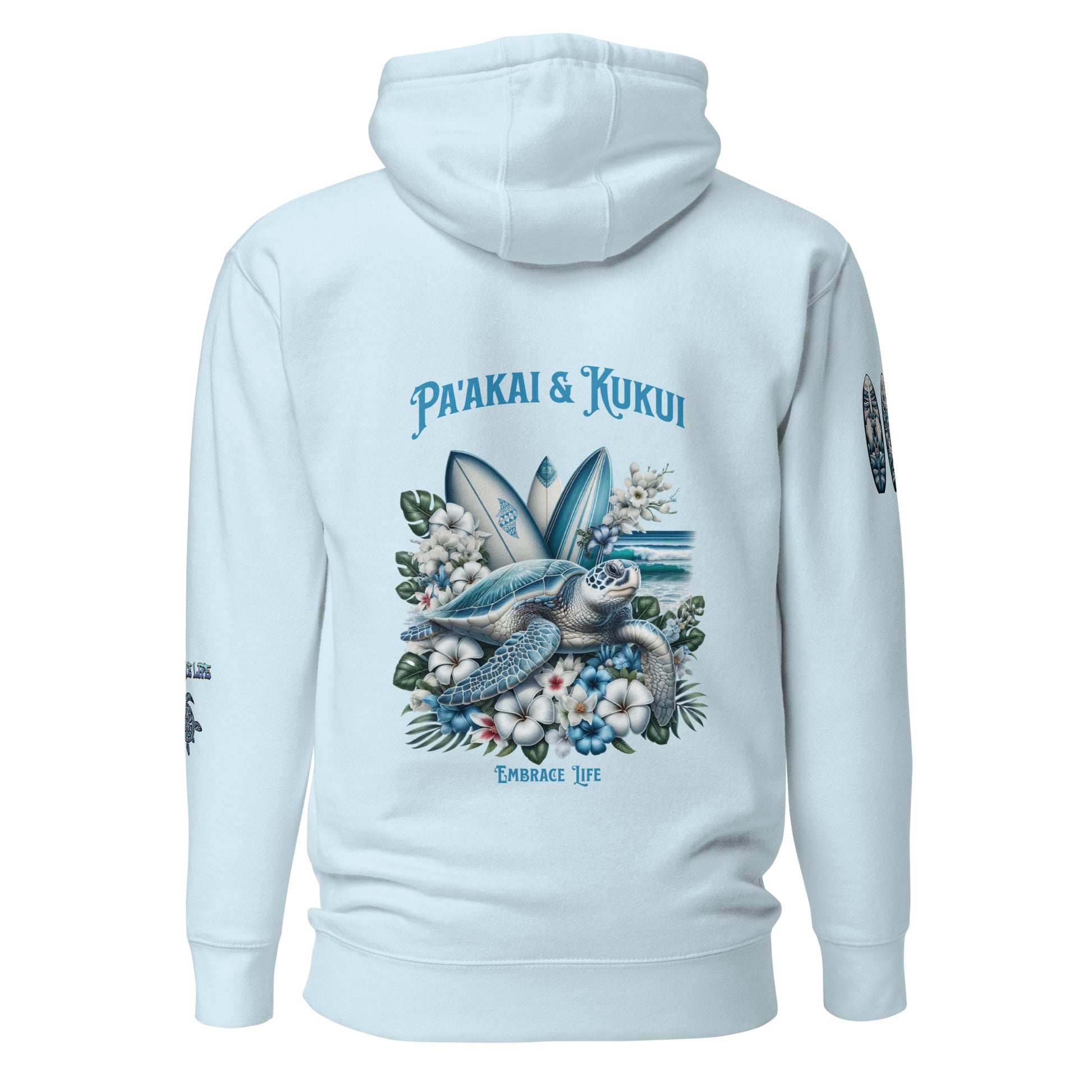 Blue Sea Turtle Hoodie Pullover Hoodie Pa'akai & Kukui