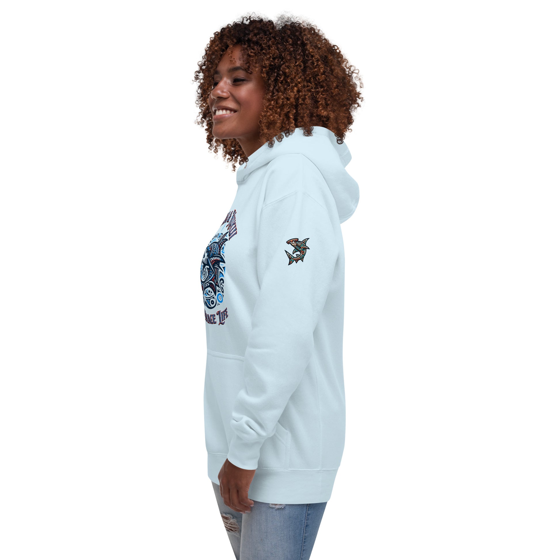 Tribal Shark Unisex Hoodie Pullover Hoodie Pa'akai & Kukui