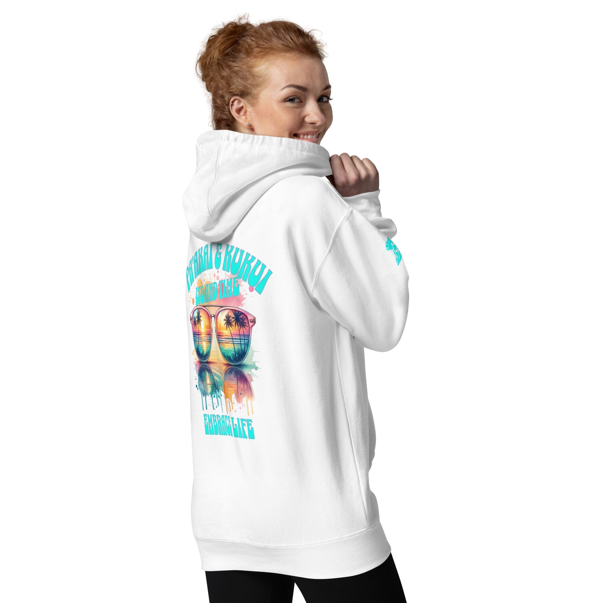 Island Time Hoodie Pullover Hoodie Pa'akai & Kukui White S