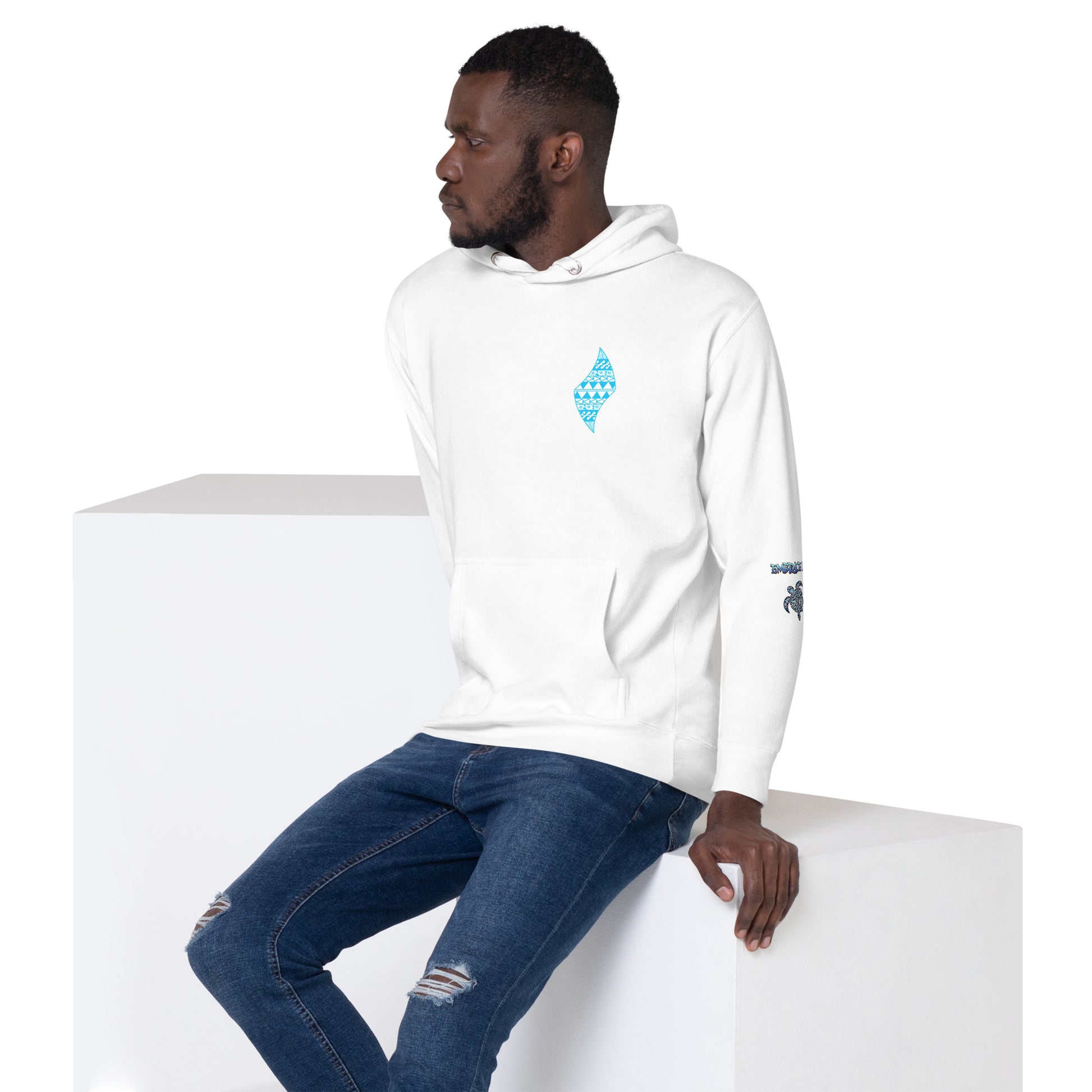 Blue Sea Turtle Hoodie Pullover Hoodie Pa'akai & Kukui