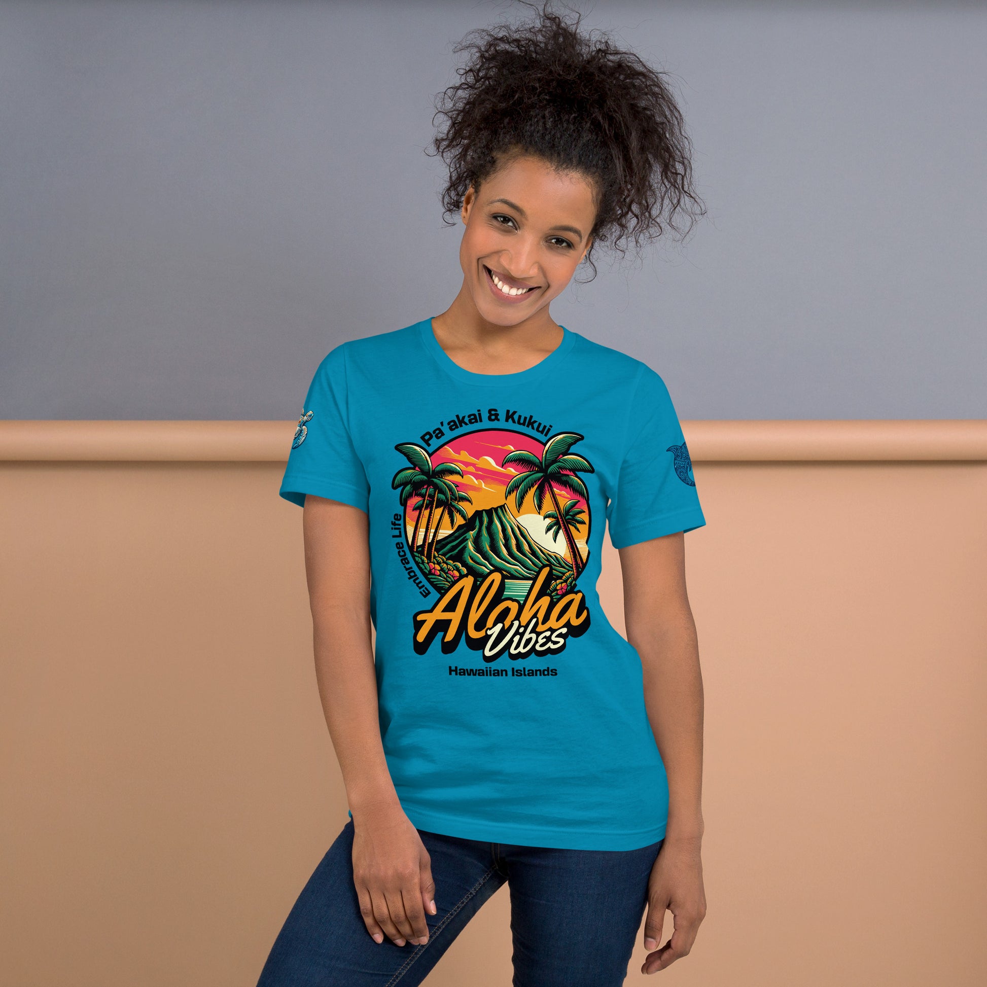 Aloha Vibes t-shirt - Womens T-shirt Pa'akai & Kukui