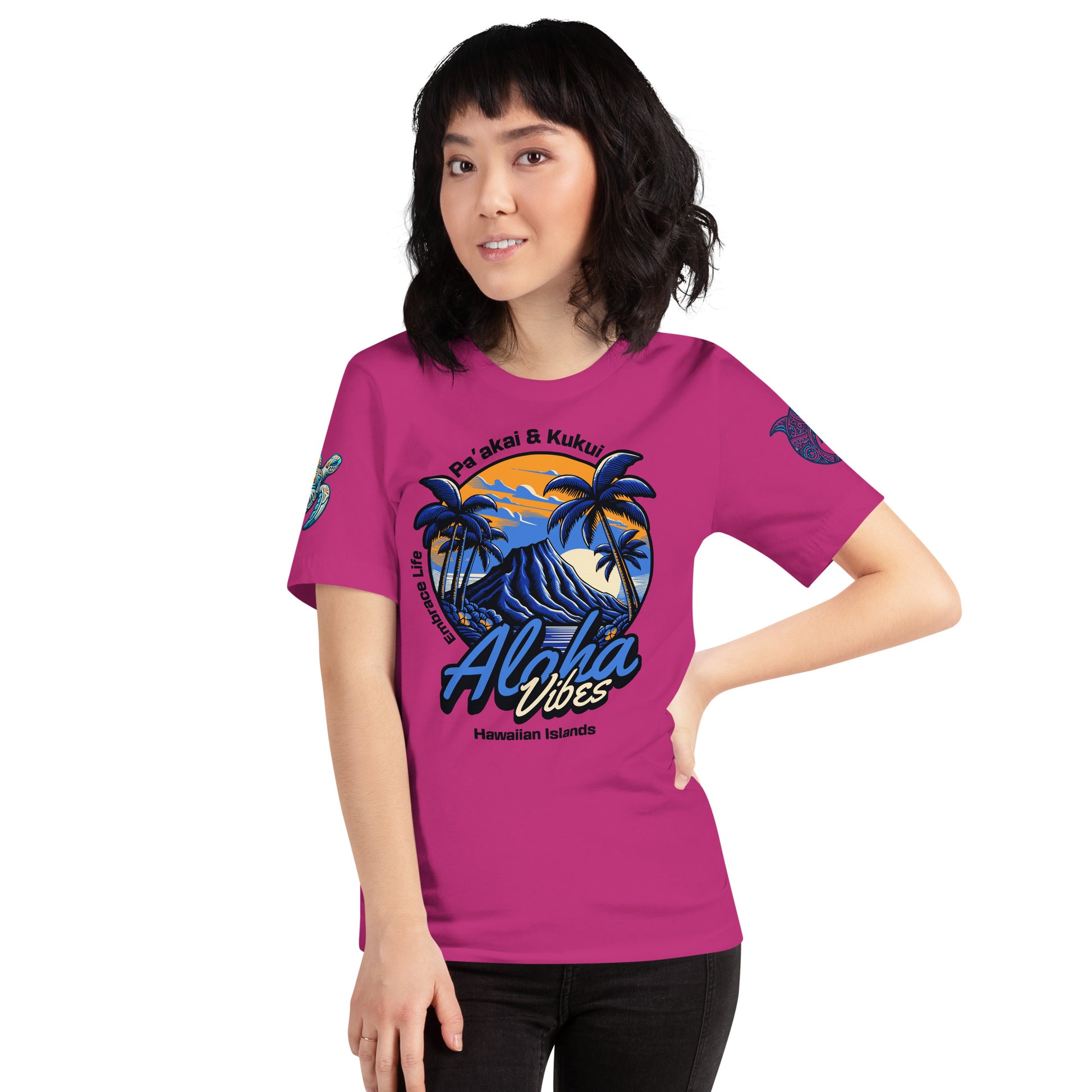 Aloha Vibes (Blue) womens t-shirt T-shirt Pa'akai & Kukui