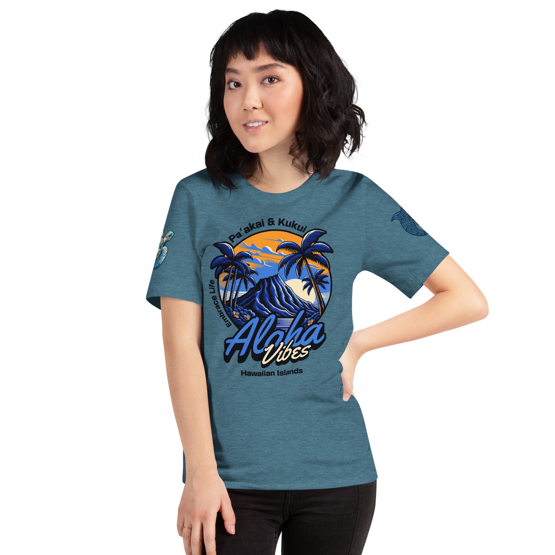 Aloha Vibes (Blue) womens t-shirt T-shirt Pa'akai & Kukui