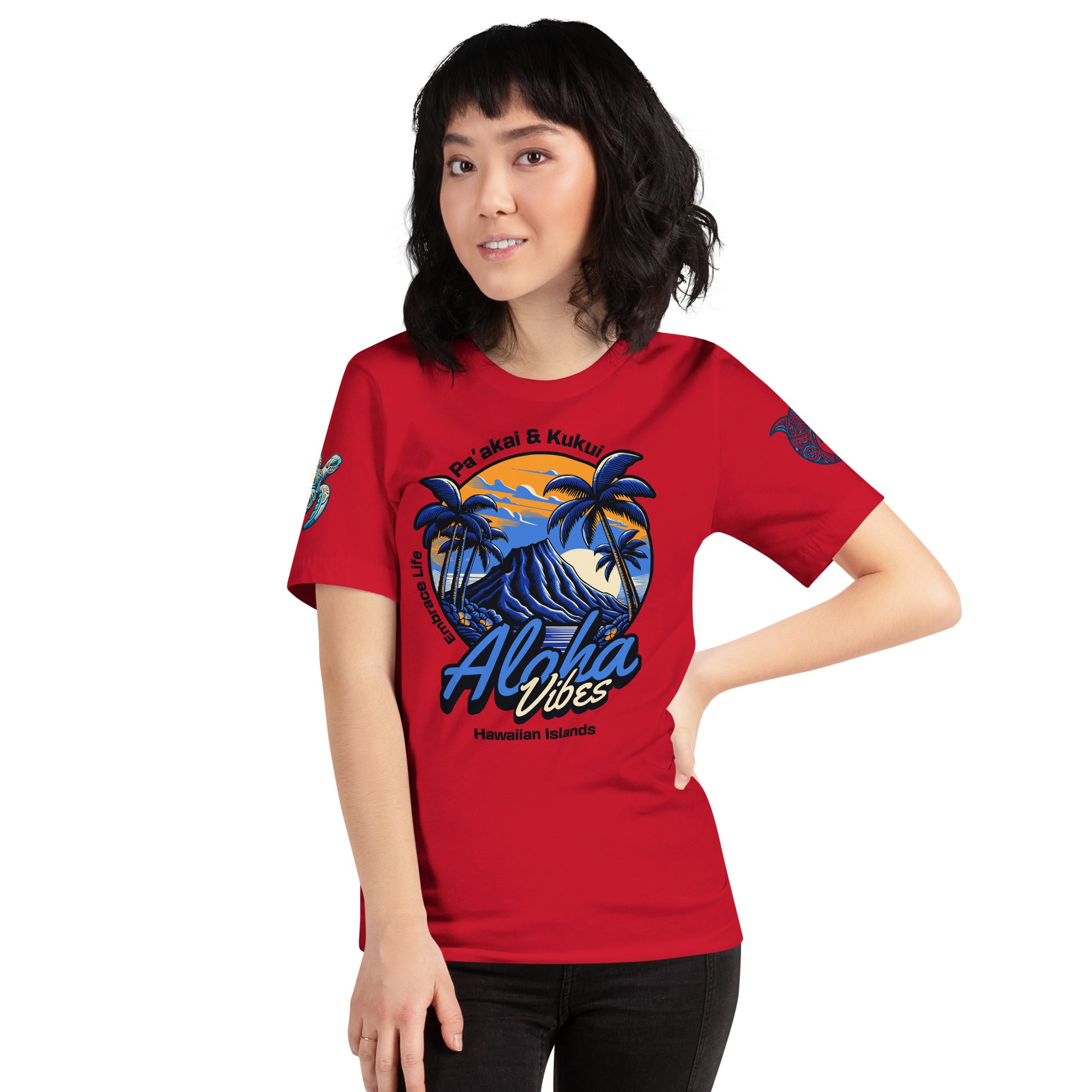 Aloha Vibes (Blue) womens t-shirt T-shirt Pa'akai & Kukui