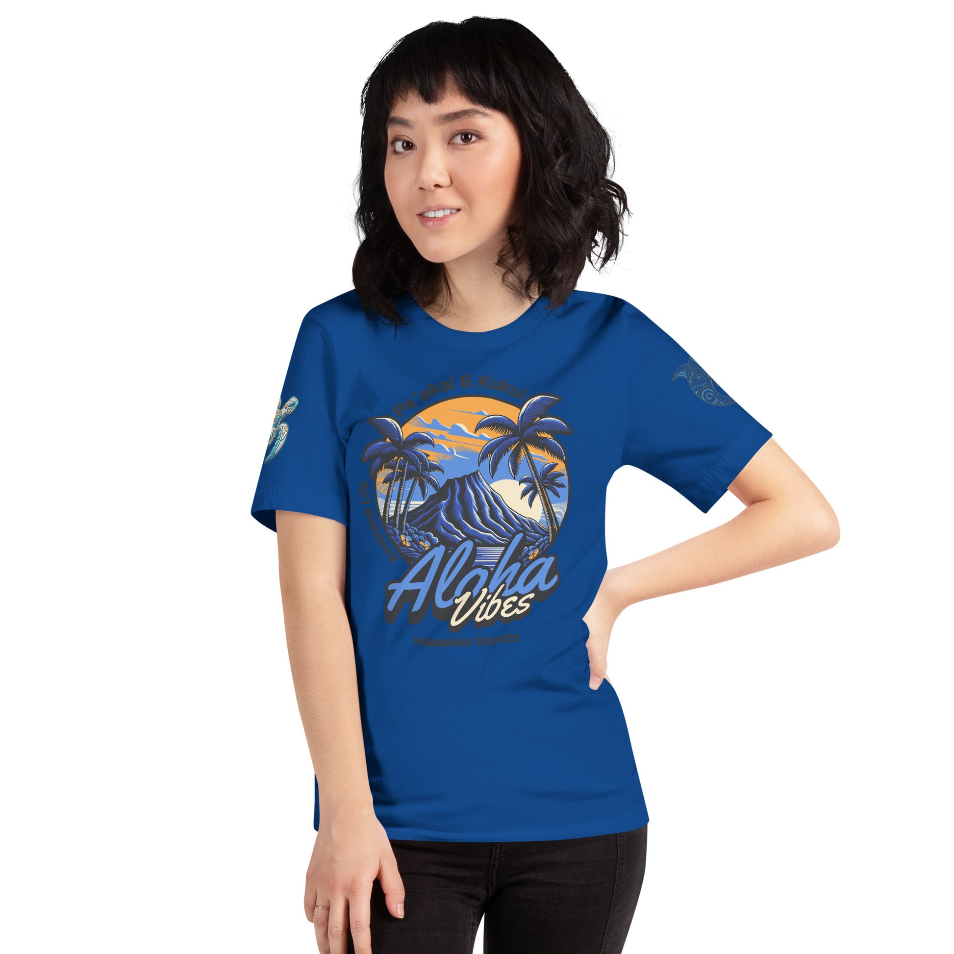 Aloha Vibes (Blue) womens t-shirt T-shirt Pa'akai & Kukui