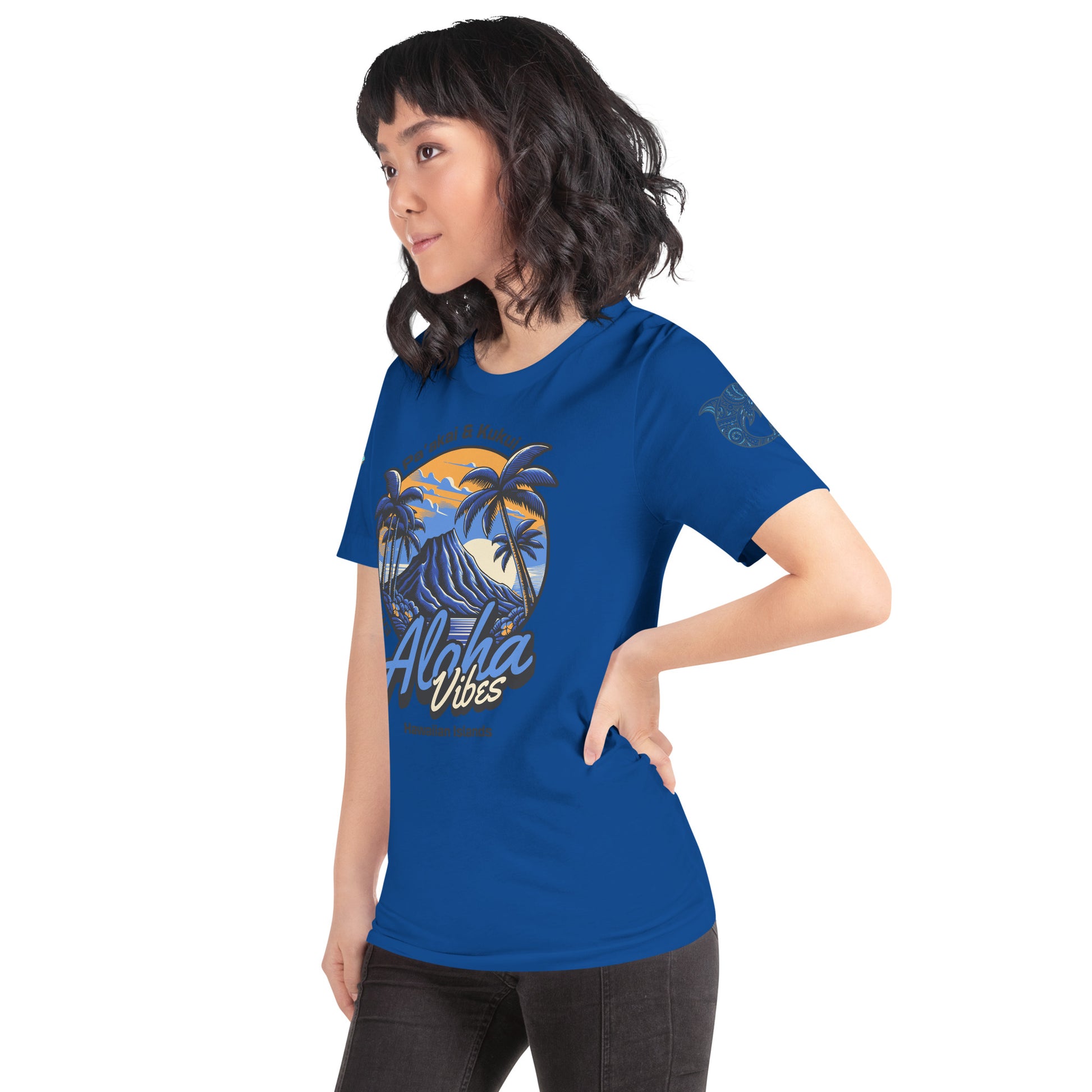 Aloha Vibes (Blue) womens t-shirt T-shirt Pa'akai & Kukui