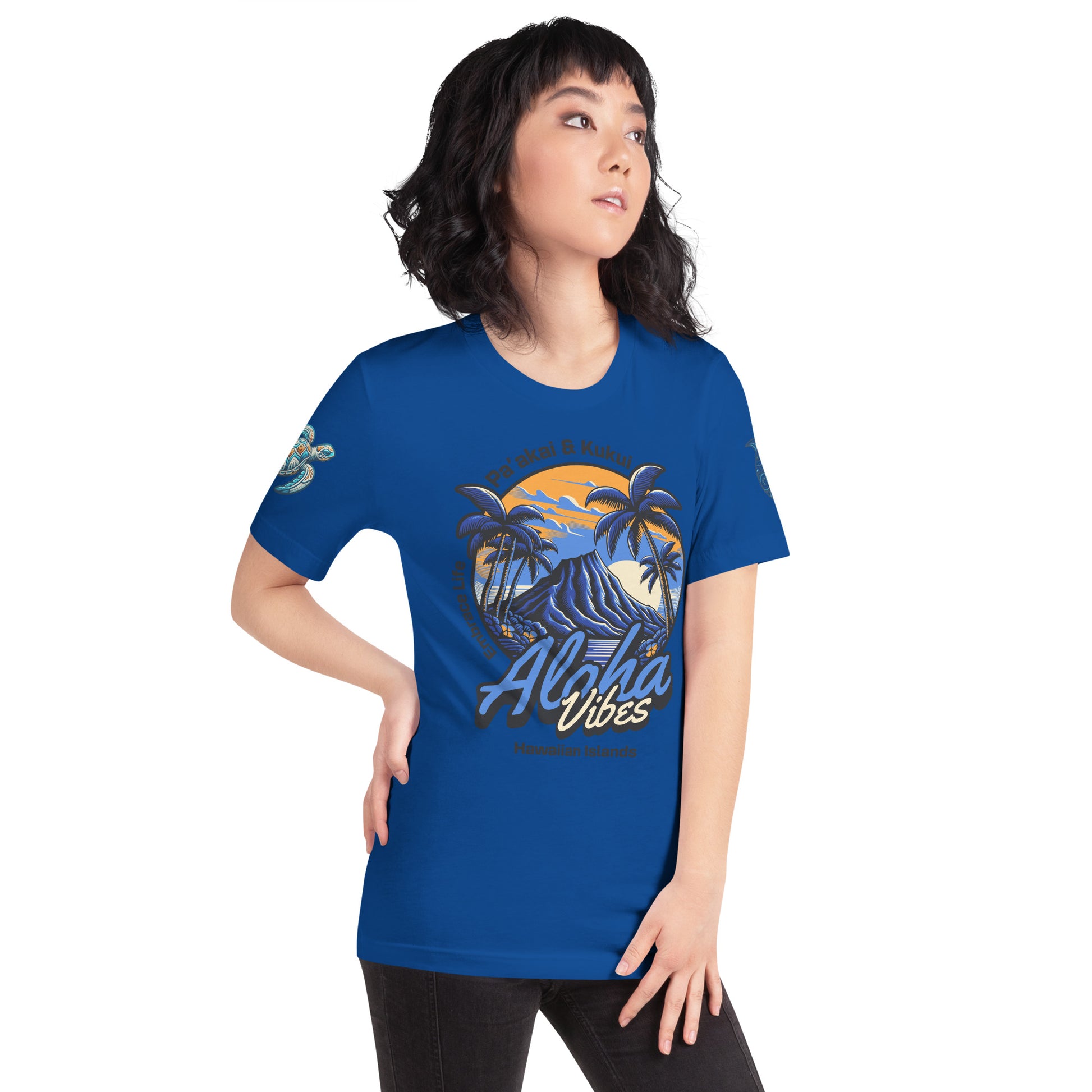 Aloha Vibes (Blue) womens t-shirt T-shirt Pa'akai & Kukui True Royal S