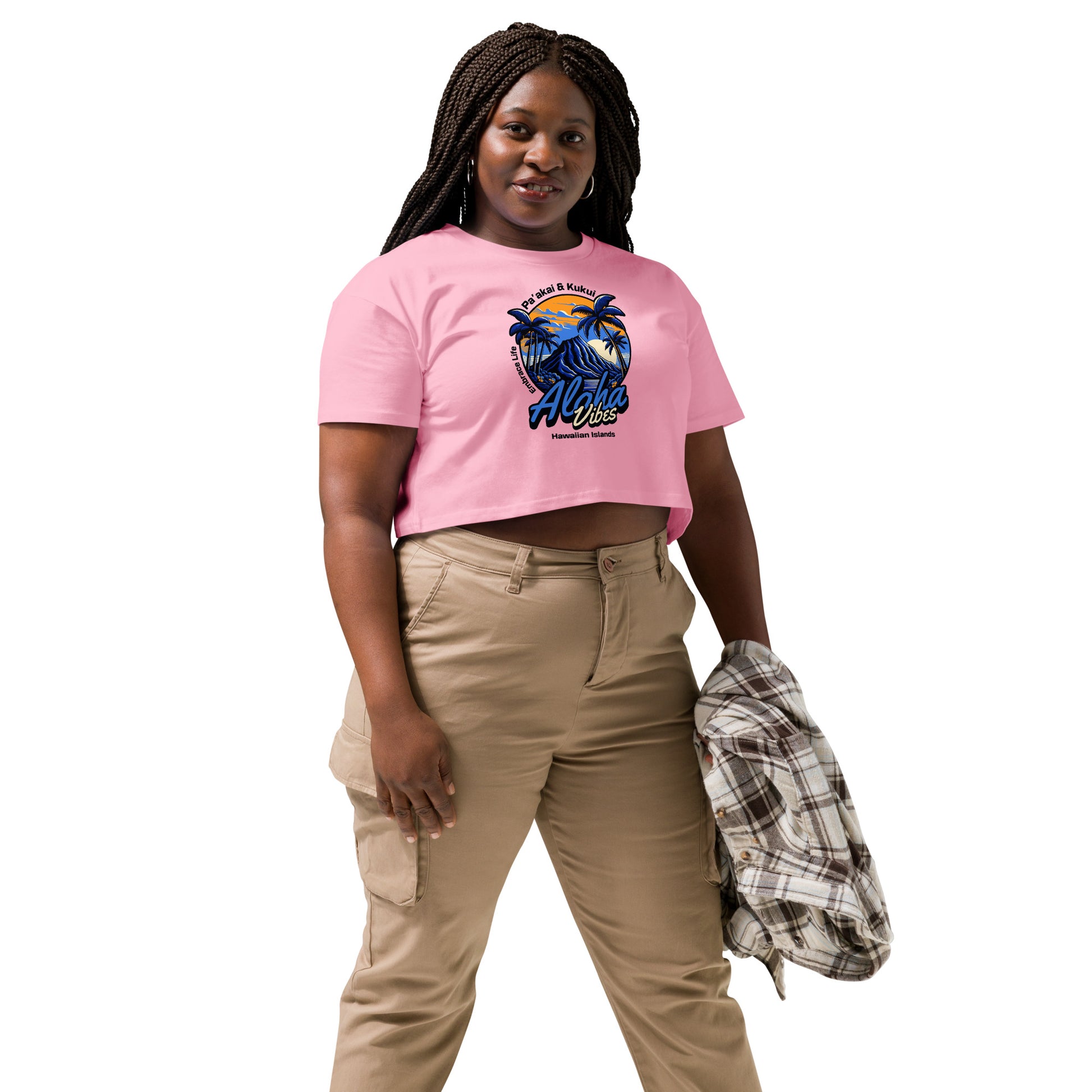 Aloha Vibes (Blue) Women’s crop top Crop Top Pa'akai & Kukui