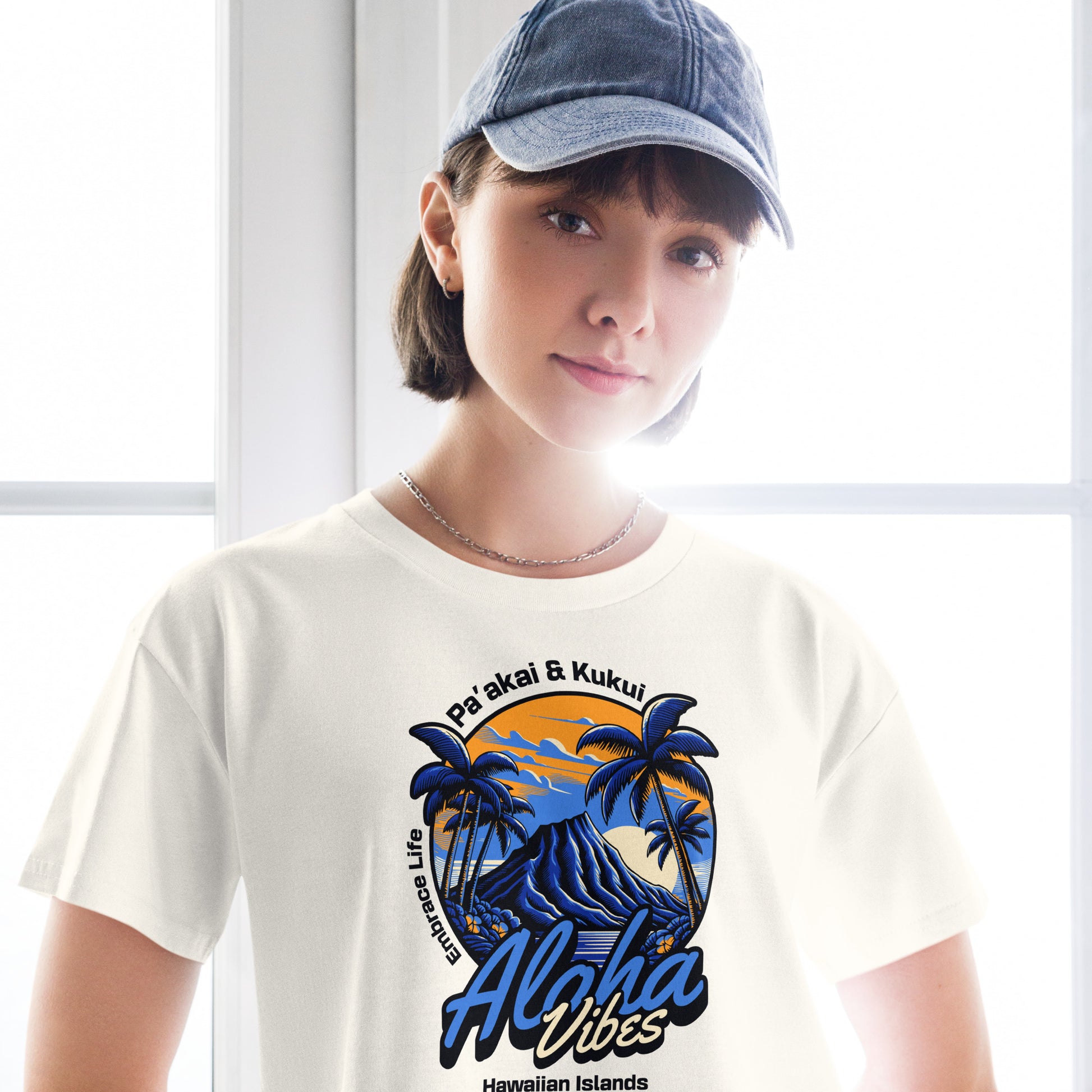 Aloha Vibes (Blue) Women’s crop top Crop Top Pa'akai & Kukui