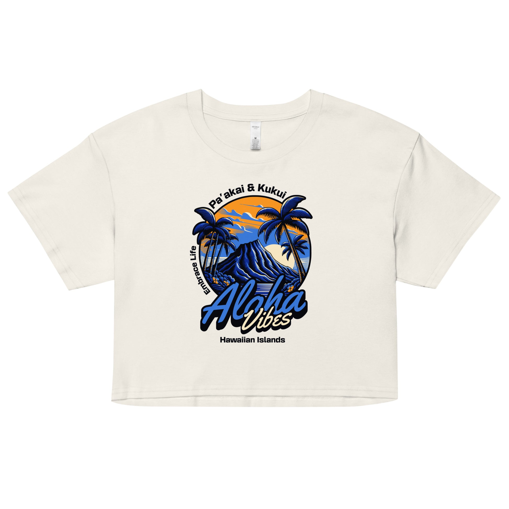 Aloha Vibes (Blue) Women’s crop top Crop Top Pa'akai & Kukui