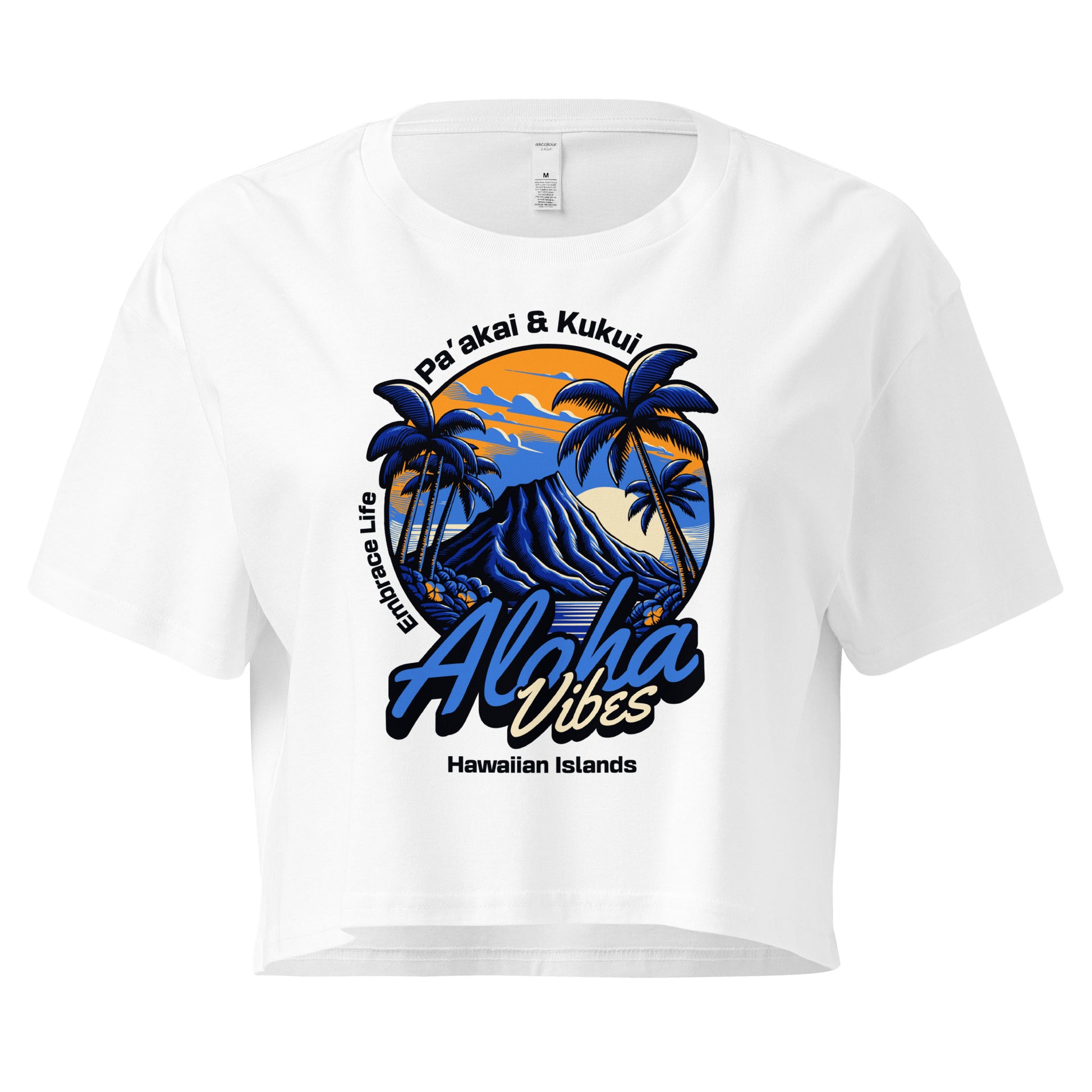 Aloha Vibes (Blue) Women’s crop top Crop Top Pa'akai & Kukui