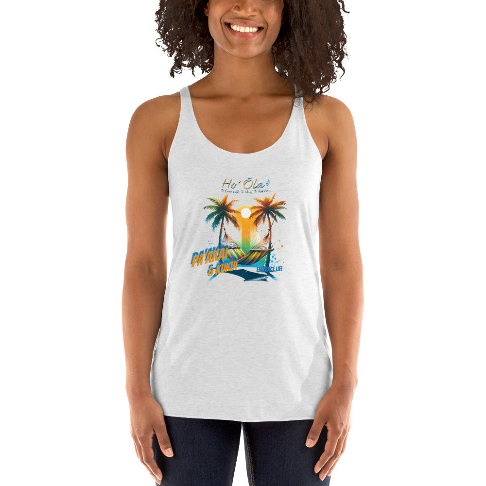 Beach Life Women's Racerback Tank Tank Top Pa'akai & Kukui