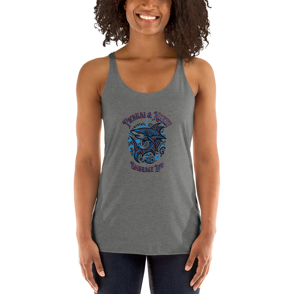 Tribal Shark Women's Racerback Tank Tank Top Pa'akai & Kukui