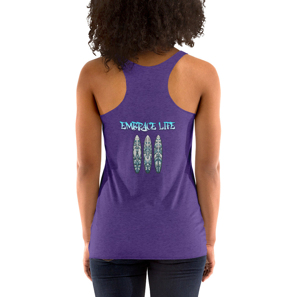Tribal Sea Turtle Women's Racerback Tank Tank Top Pa'akai & Kukui