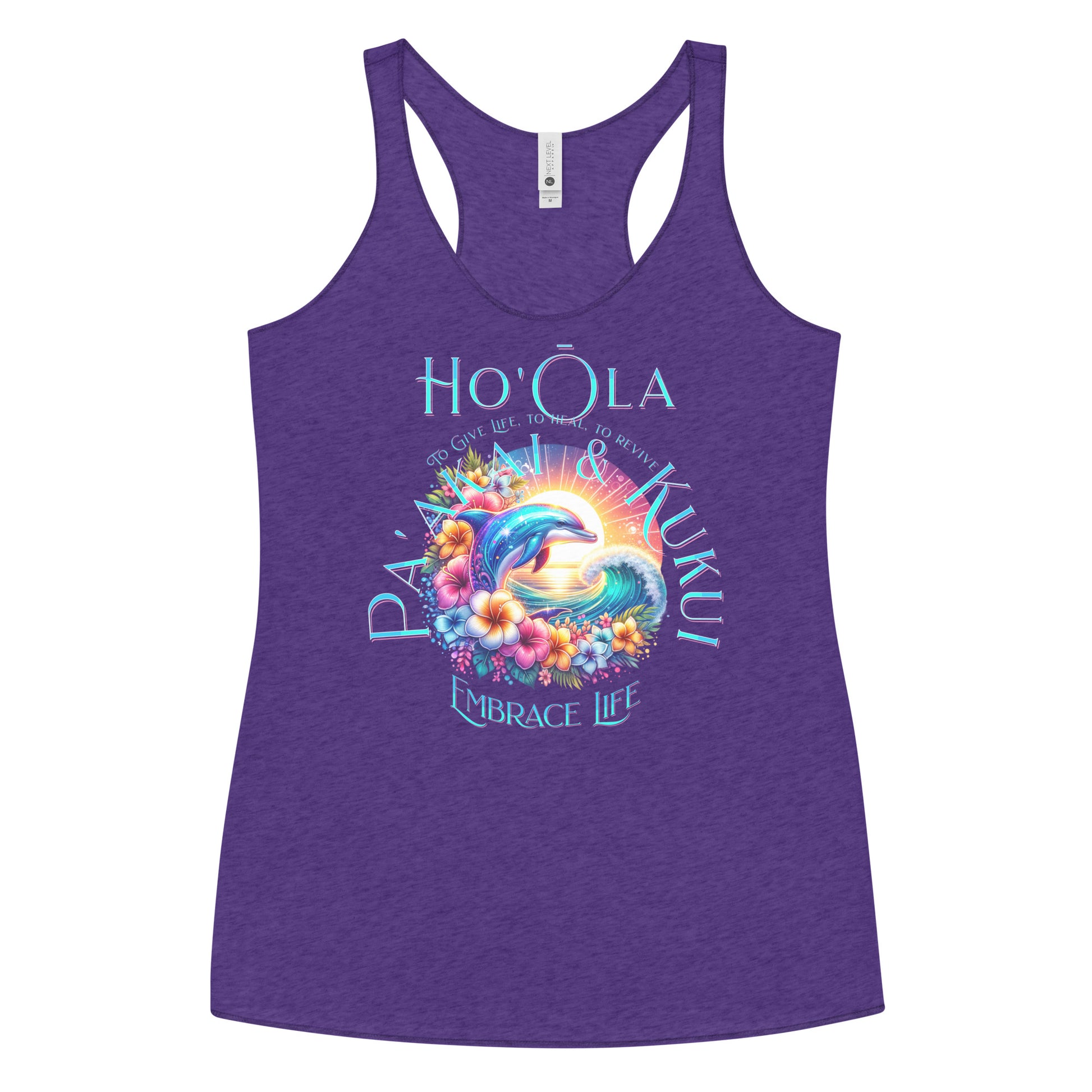 Ho'ōla (To Give Life, To Heal, To Rivive) - Women's Racerback Tank Tank Top Pa'akai & Kukui