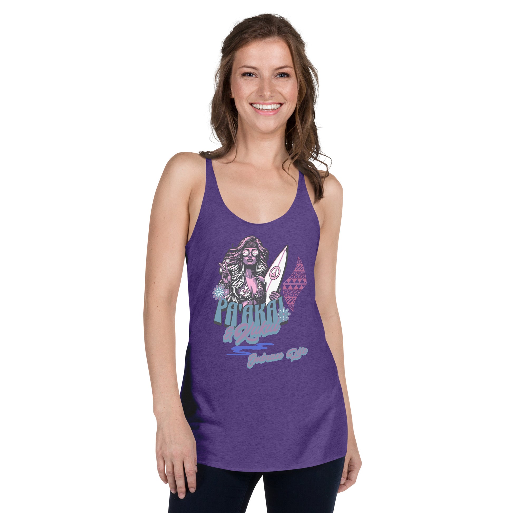 Heʻenalu Chic Racerback Tank-top (Purple) Tank Top Pa'akai & Kukui