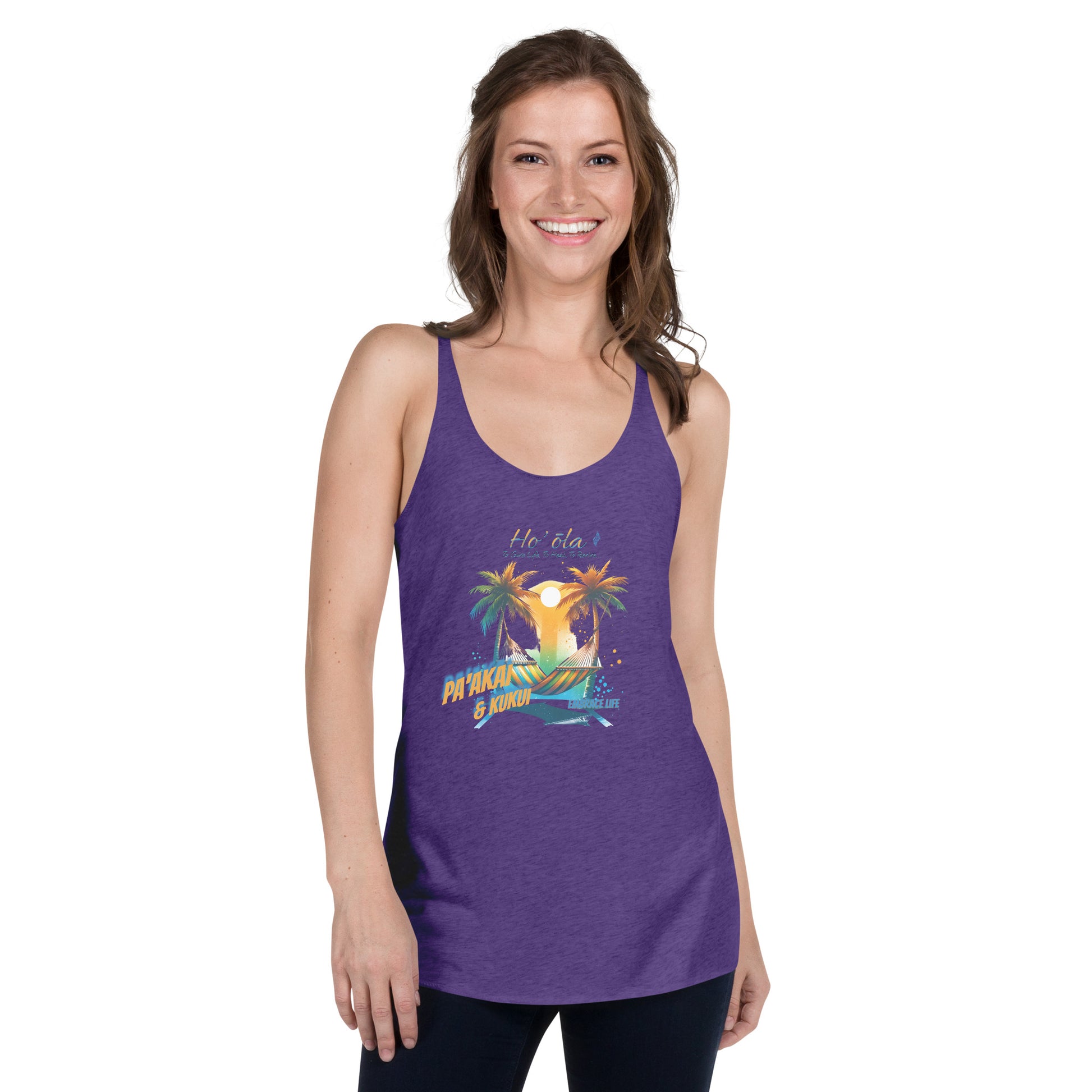 Ke Ola Kahakai - Women's Racerback Tank Top Womens Racerback Tank Top Pa'akai & Kukui