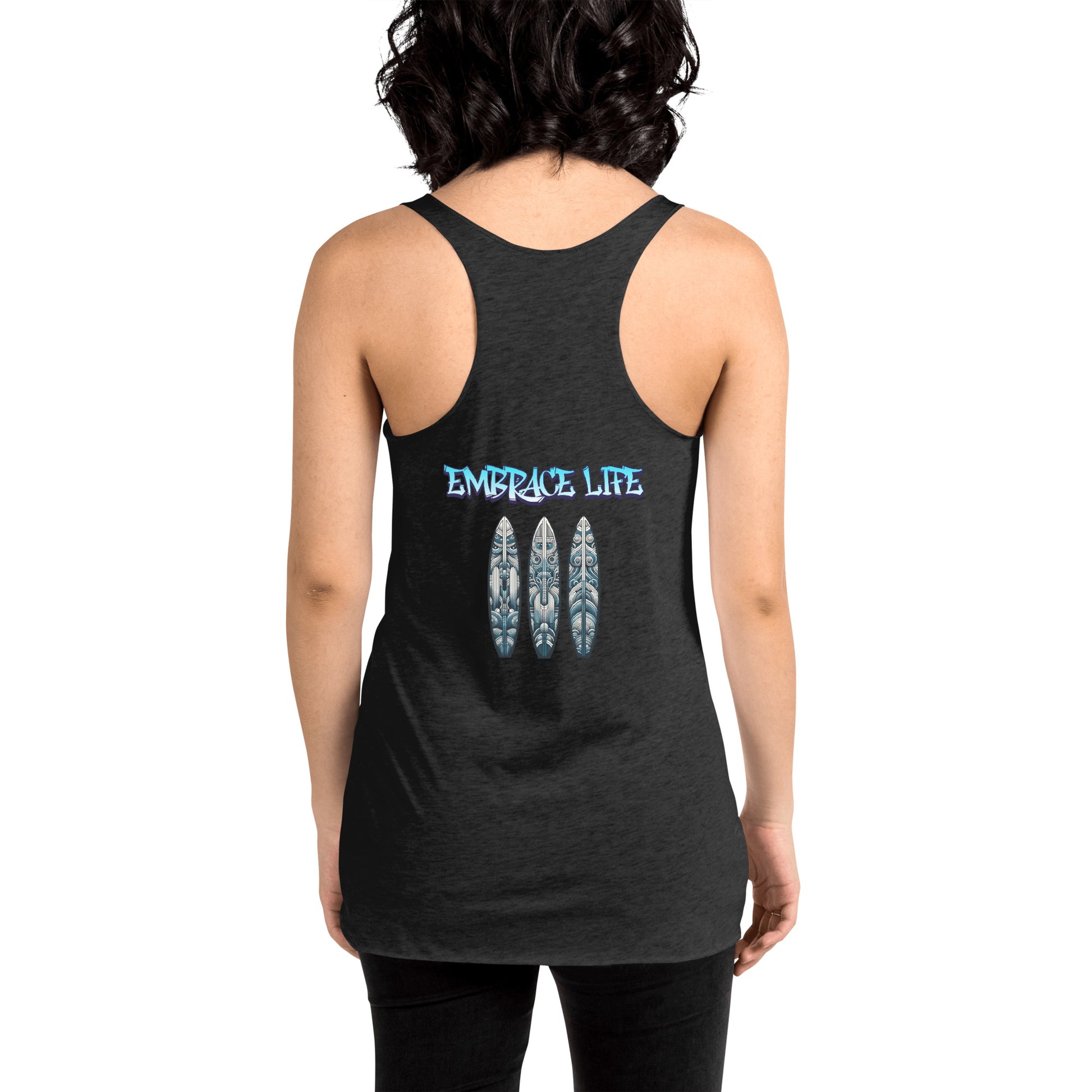 Tribal Sea Turtle Women's Racerback Tank Tank Top Pa'akai & Kukui