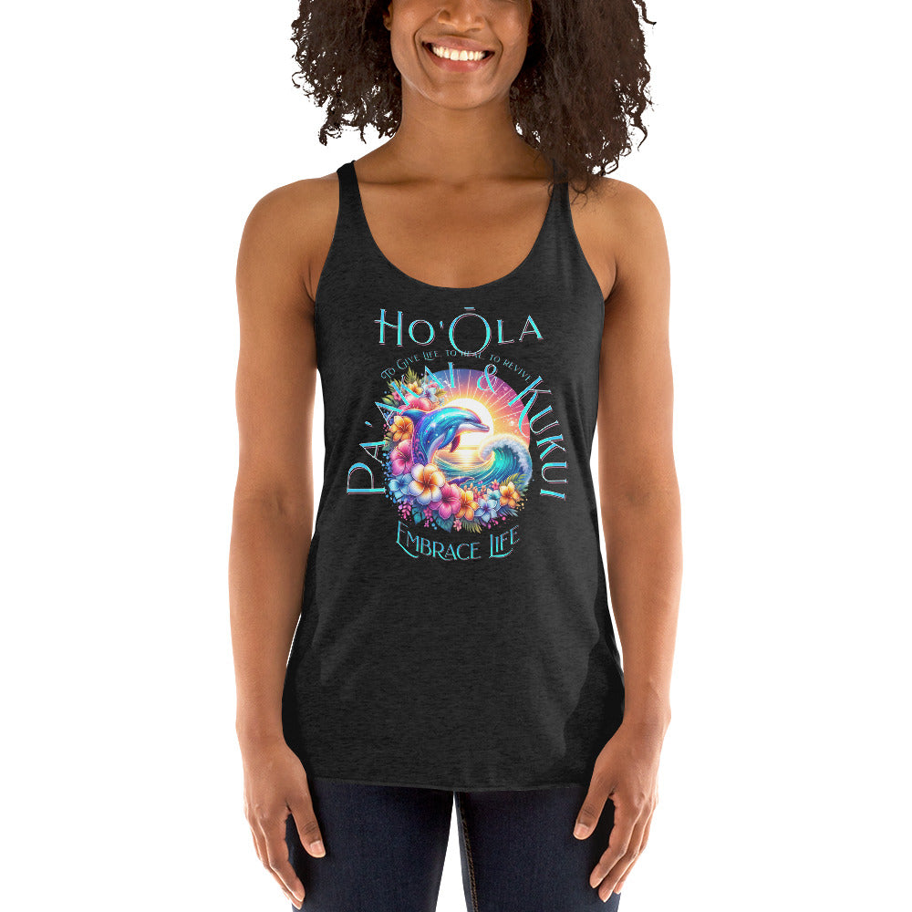 Ho'ōla (To Give Life, To Heal, To Rivive) - Women's Racerback Tank Tank Top Pa'akai & Kukui