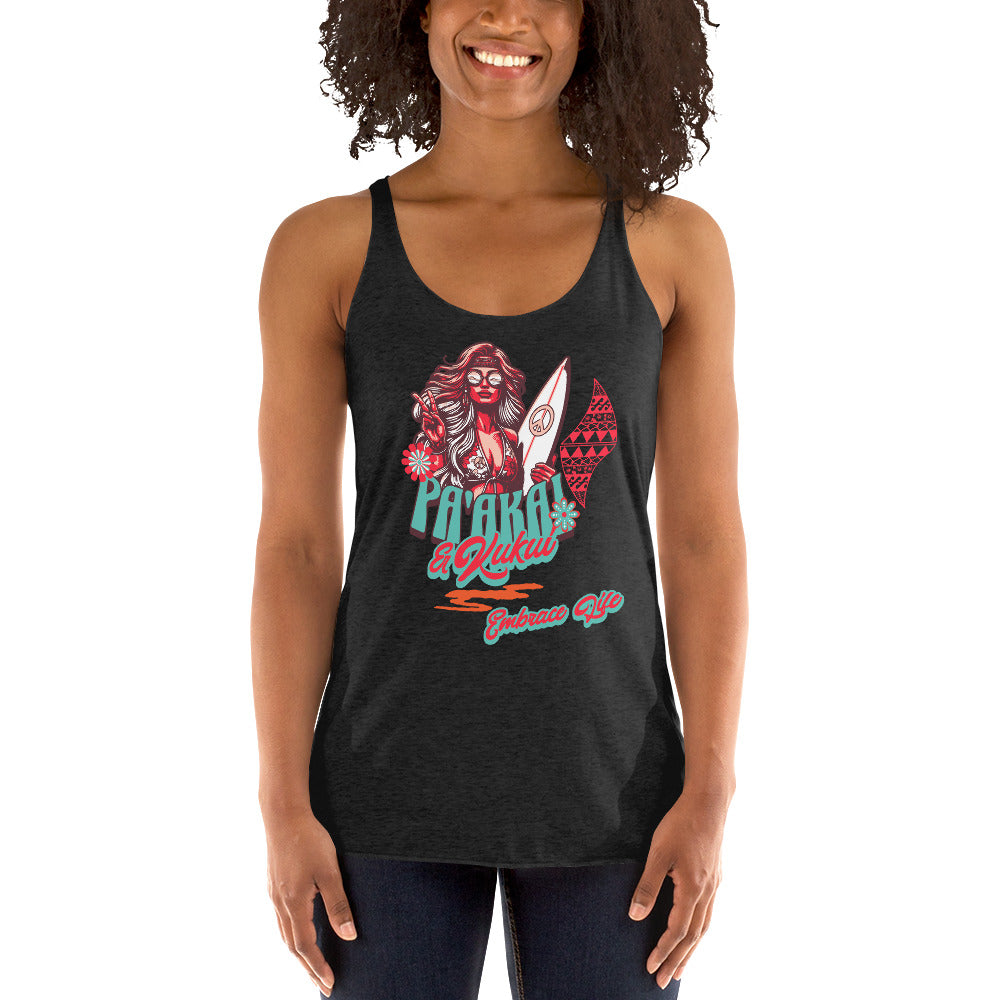 Heʻenalu Chic Racerback Tank-top (Red) Tank Top Pa'akai & Kukui Vintage Black XS