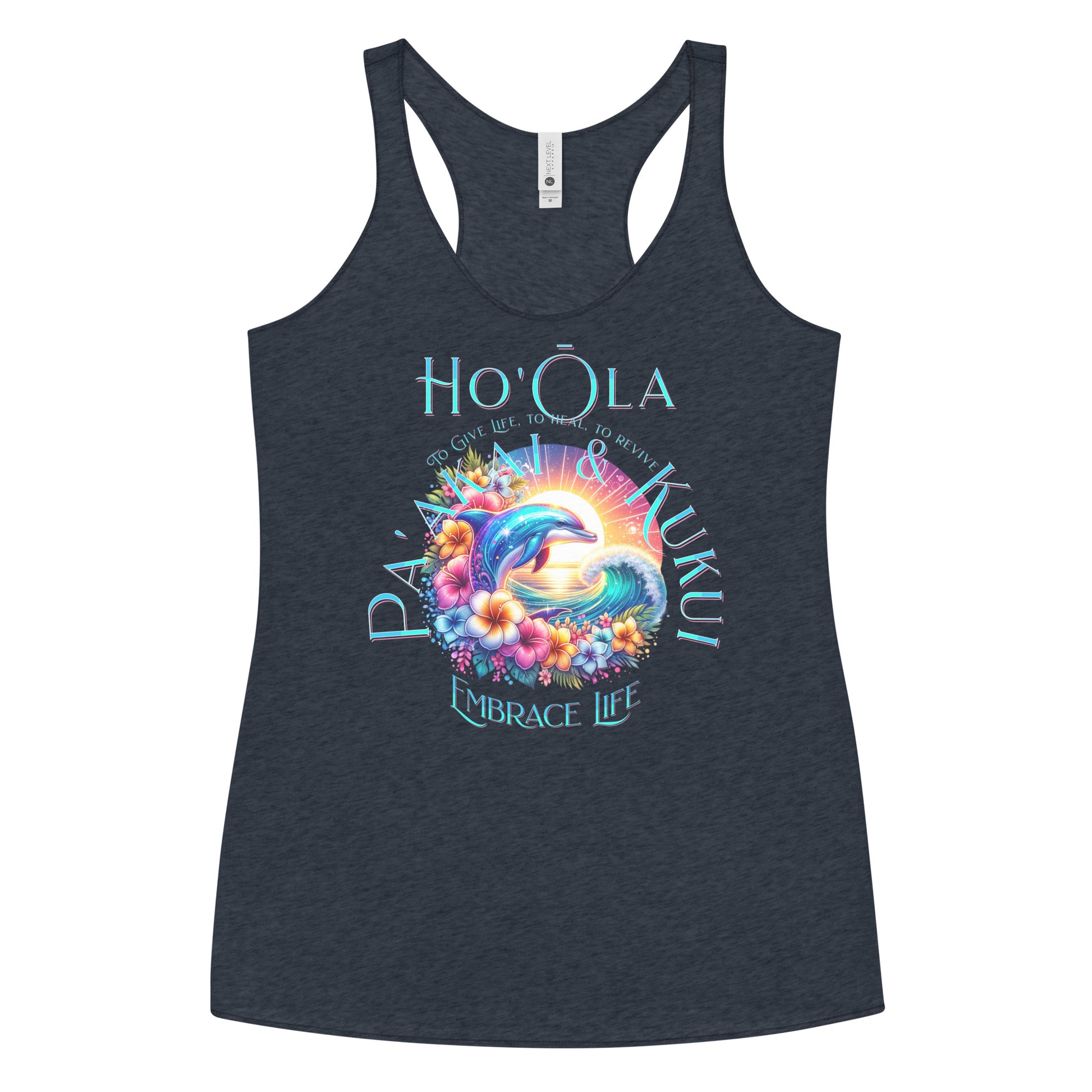 Ho'ōla (To Give Life, To Heal, To Rivive) - Women's Racerback Tank Tank Top Pa'akai & Kukui