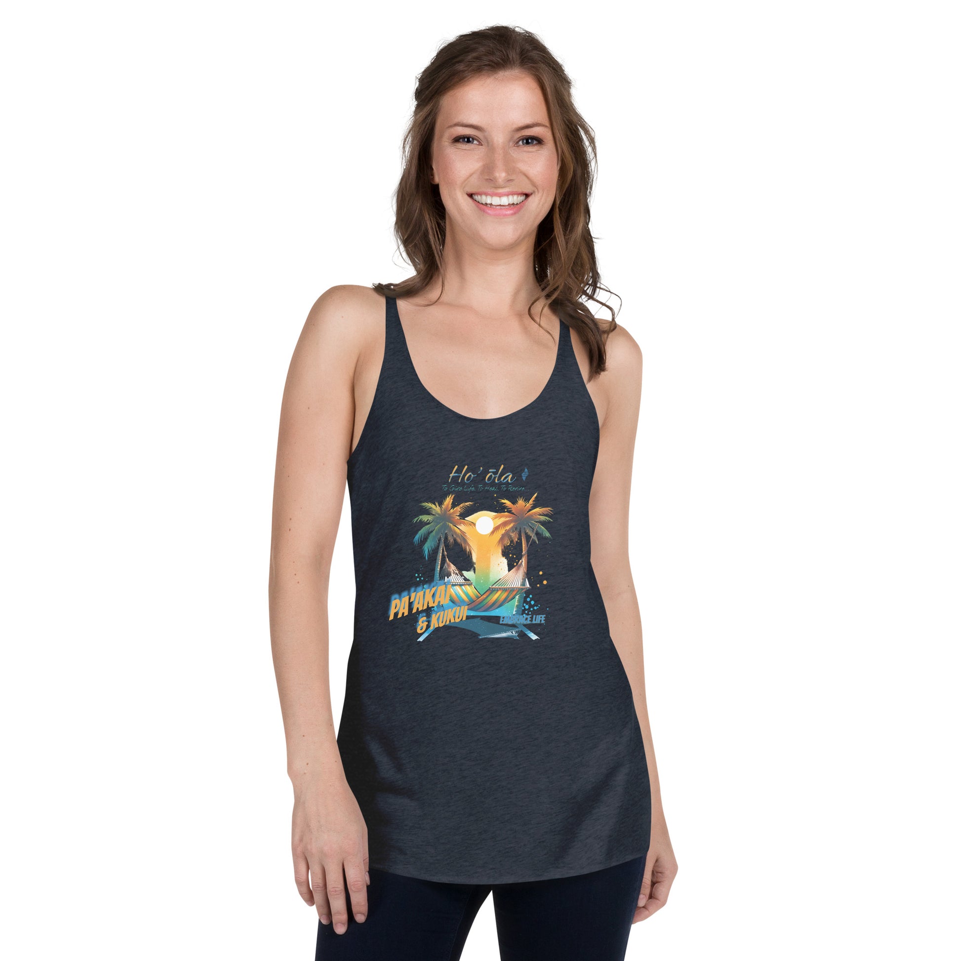 Ke Ola Kahakai - Women's Racerback Tank Top Womens Racerback Tank Top Pa'akai & Kukui