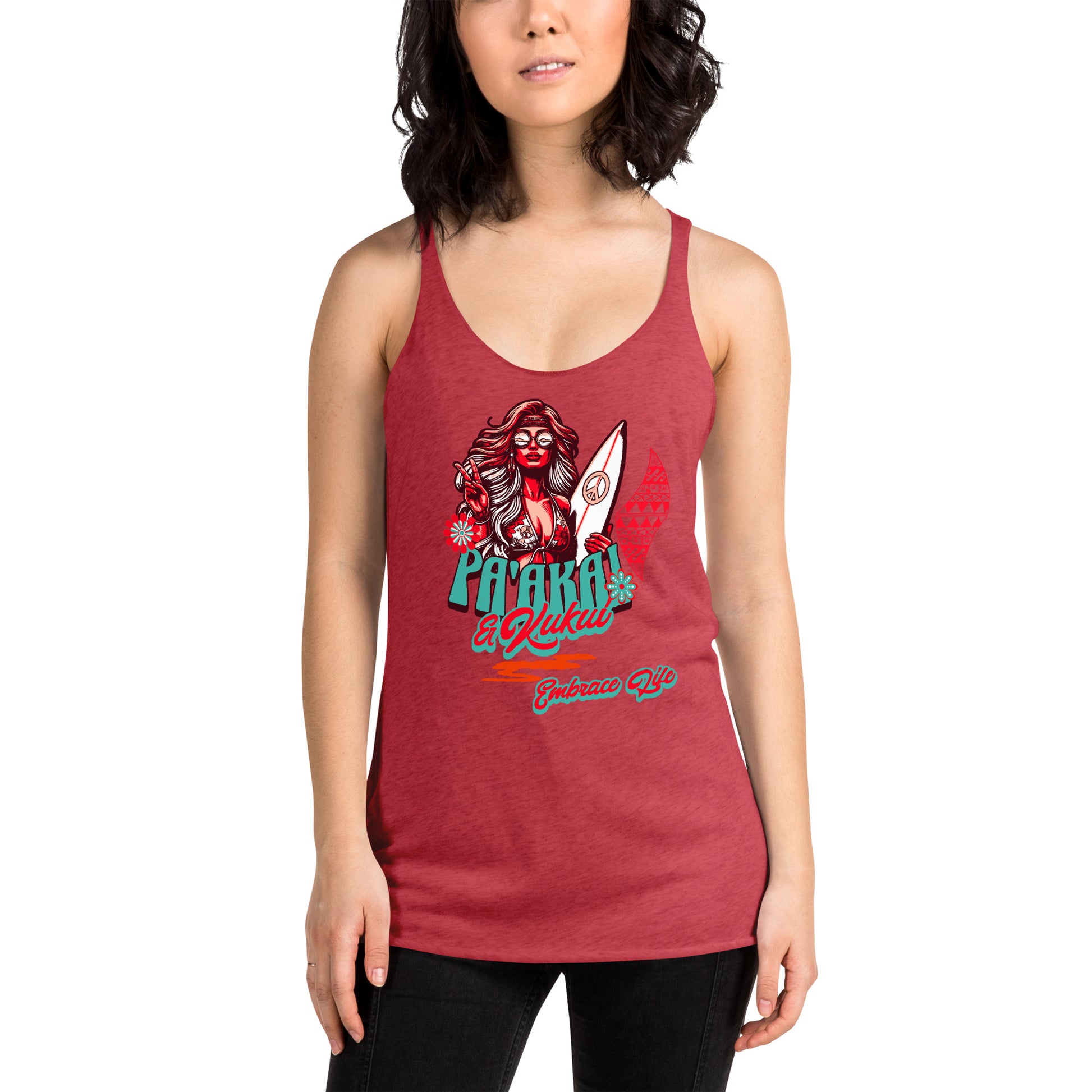 Heʻenalu Chic Racerback Tank-top (Red) Tank Top Pa'akai & Kukui